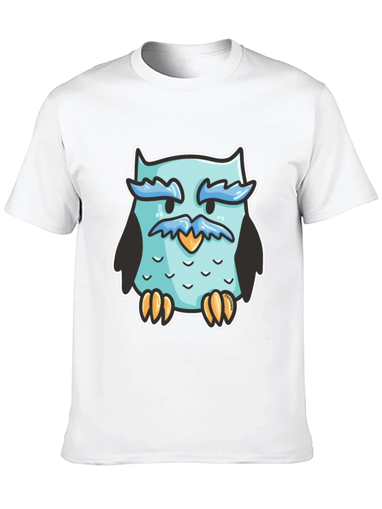Cool Owl Graphic Tee - Black Cotton Blend