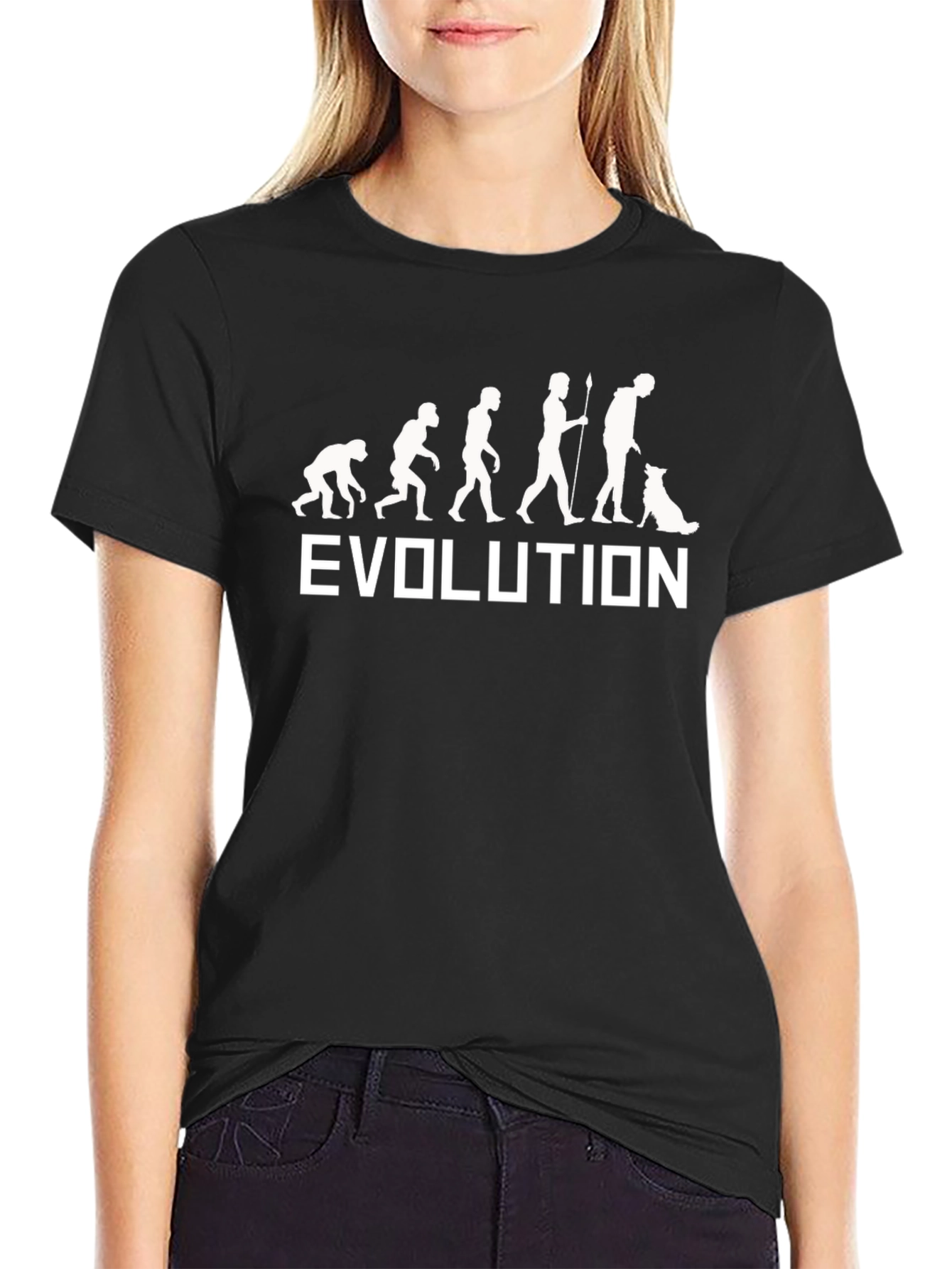 Evolution of Man & Dog Black T-Shirt