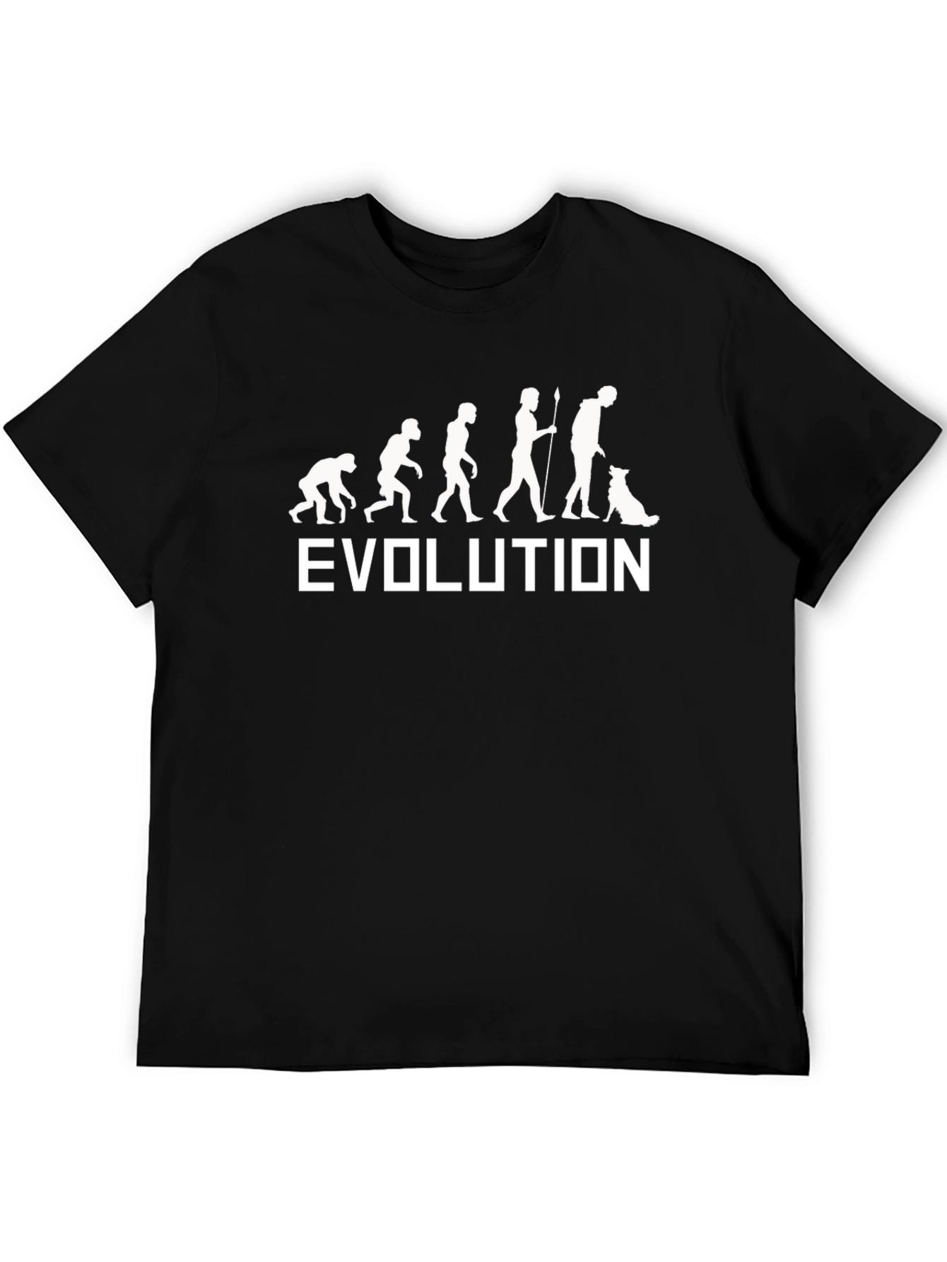 Evolution of Man & Dog Black T-Shirt