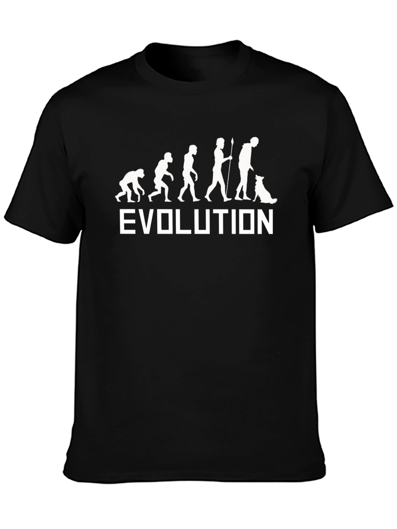 Evolution of Man & Dog Black T-Shirt