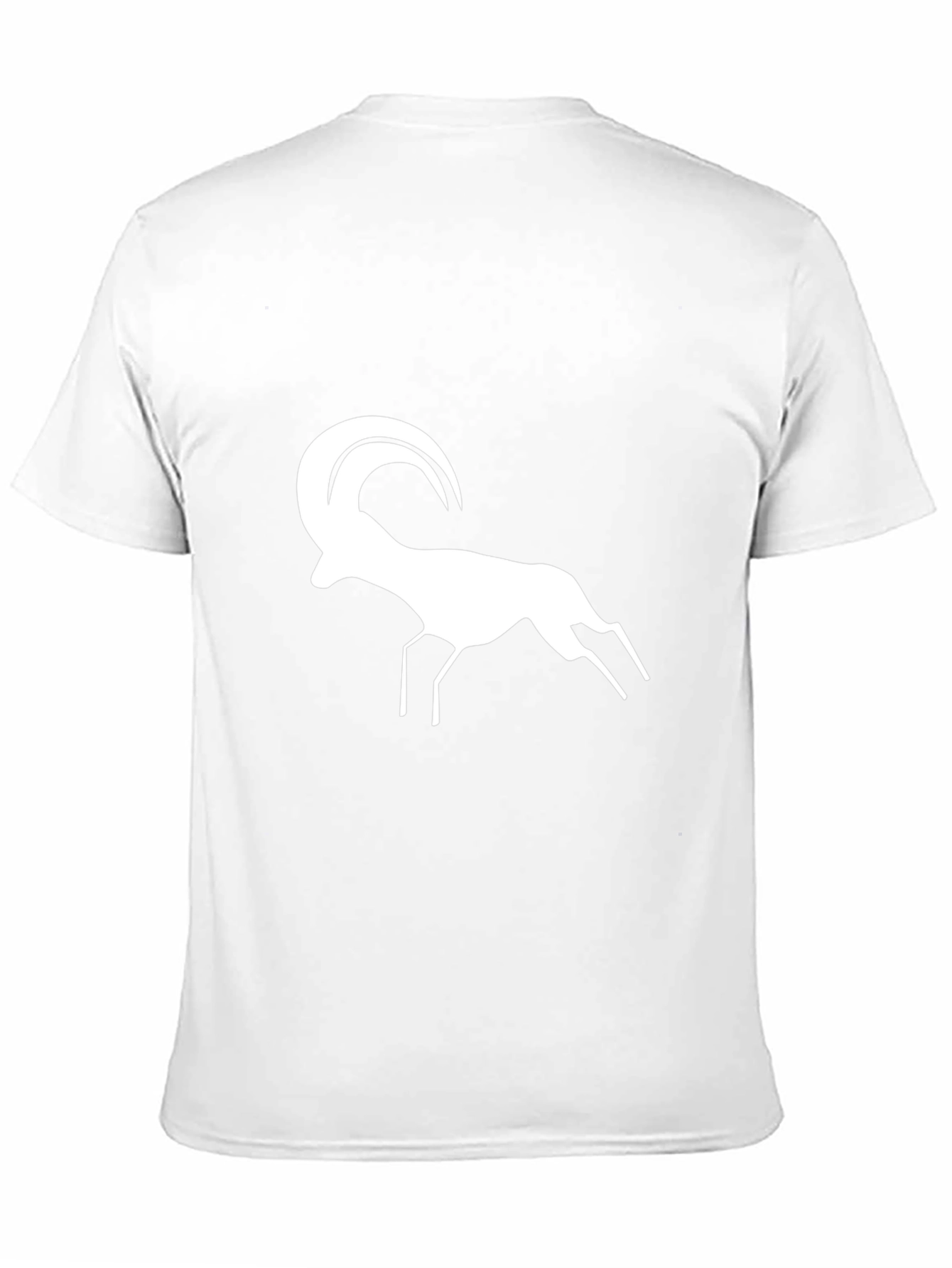 Black T-Shirt with White Ram Graphic Print