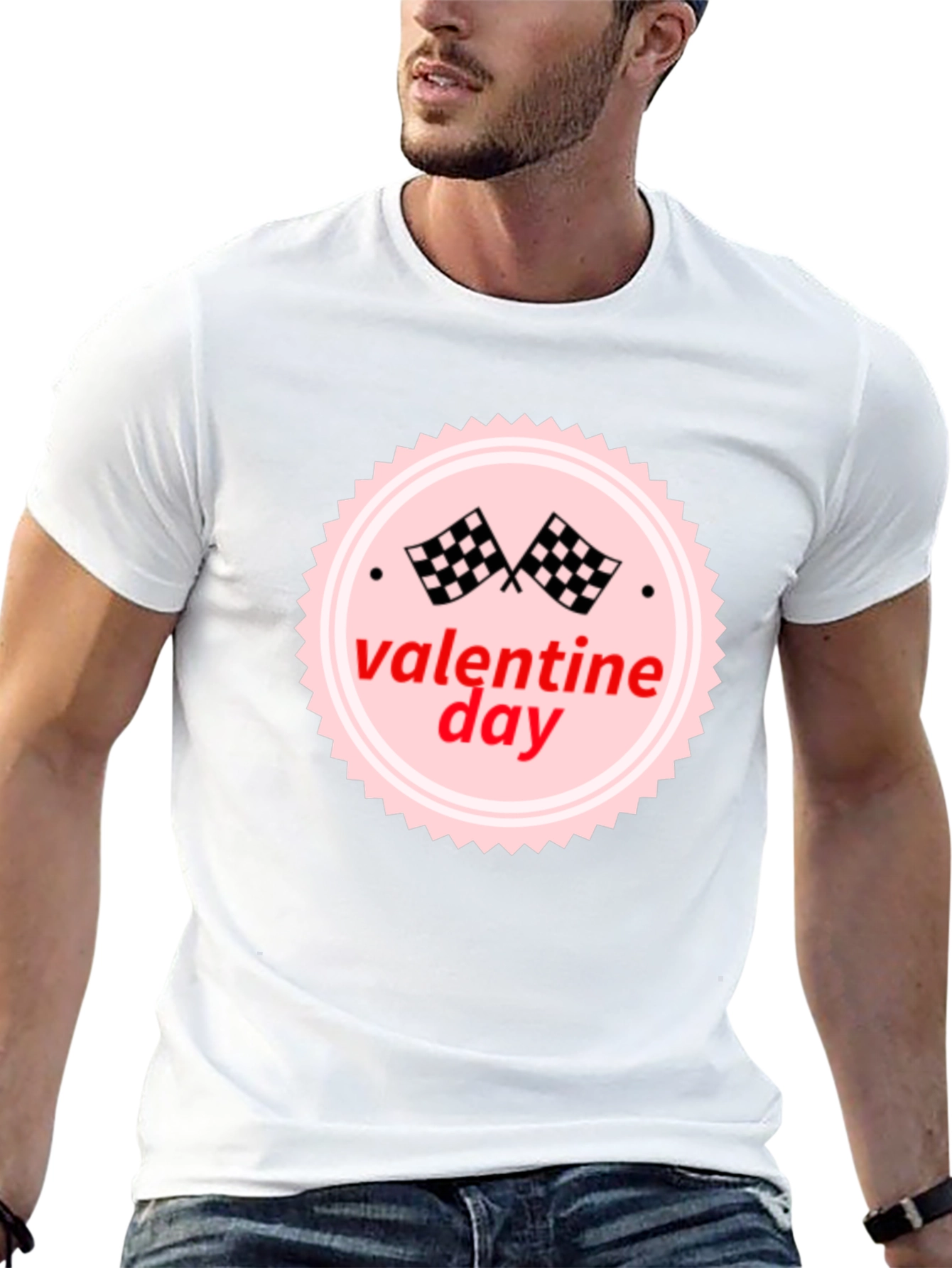Valentines Day Racing Flag T-Shirt