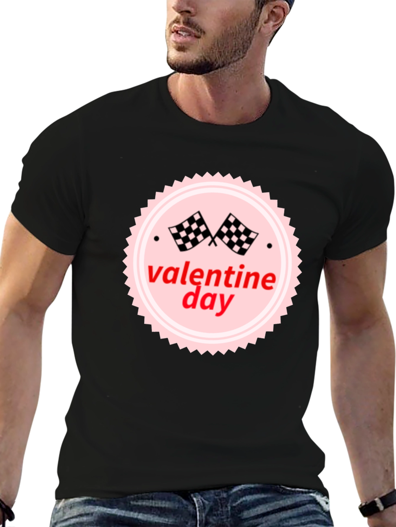 Valentines Day Racing Flag T-Shirt