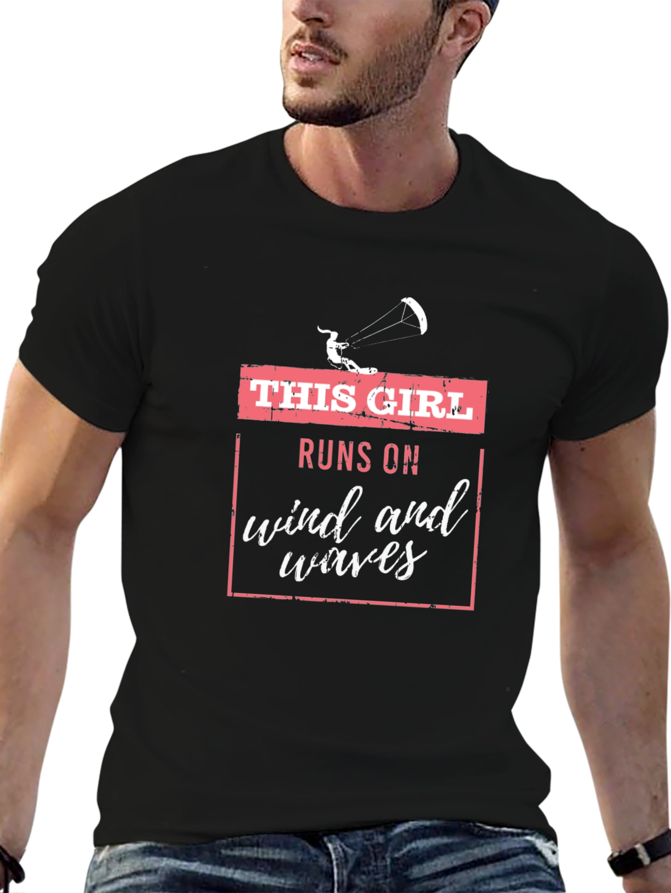 This Girl Runs on Wind and Waves Graphic Tee