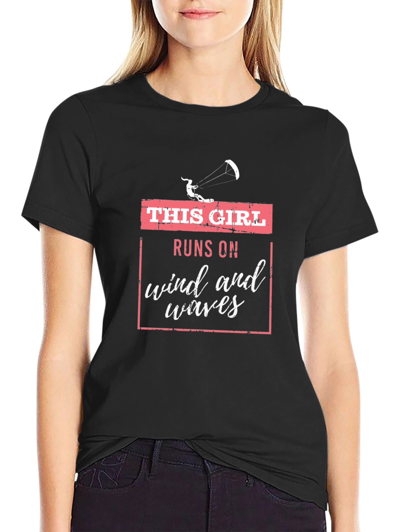 This Girl Runs on Wind and Waves Graphic Tee