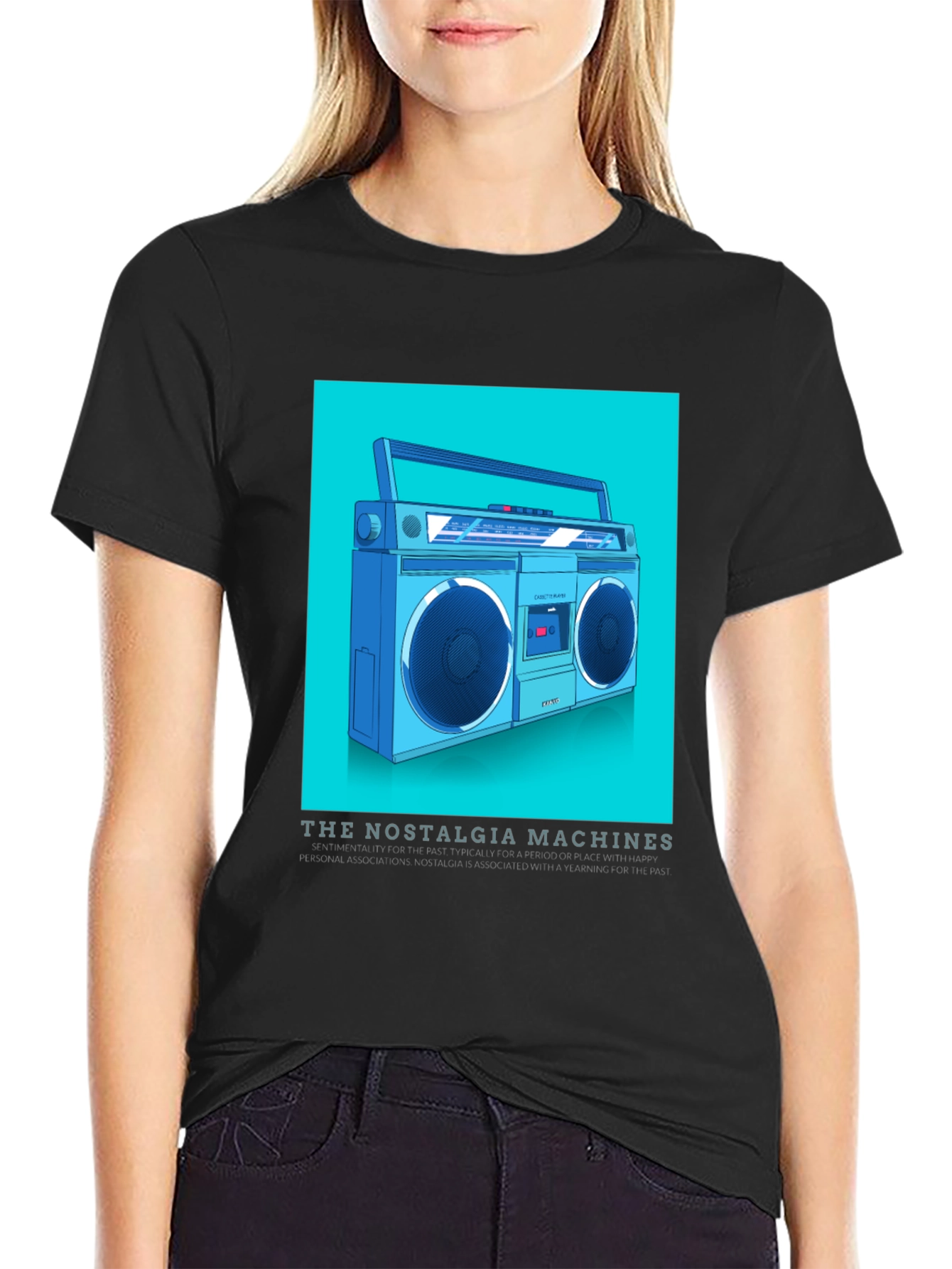 Retro Boombox T-Shirt - Nostalgia Machines Graphic Tee