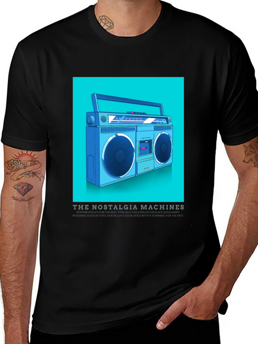 Retro Boombox T-Shirt - Nostalgia Machines Graphic Tee