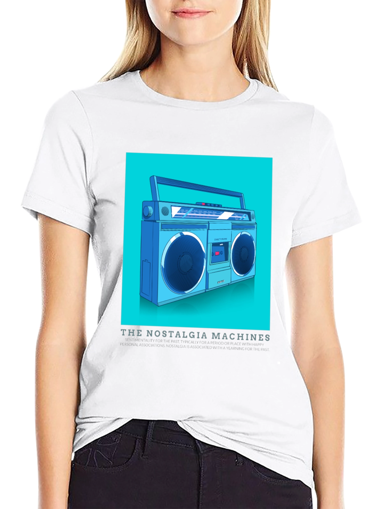 Retro Boombox T-Shirt - Nostalgia Machines Graphic Tee