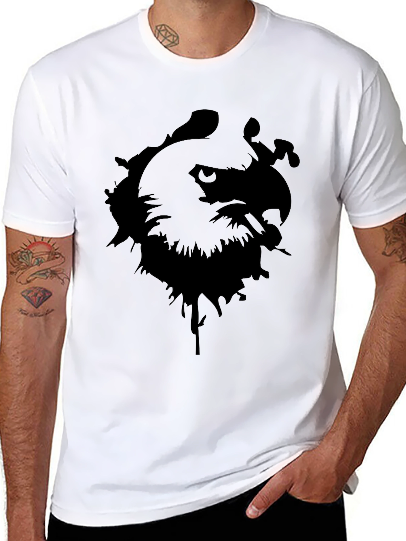 Eagle Graphic Black T-Shirt - Bold Statement Tee