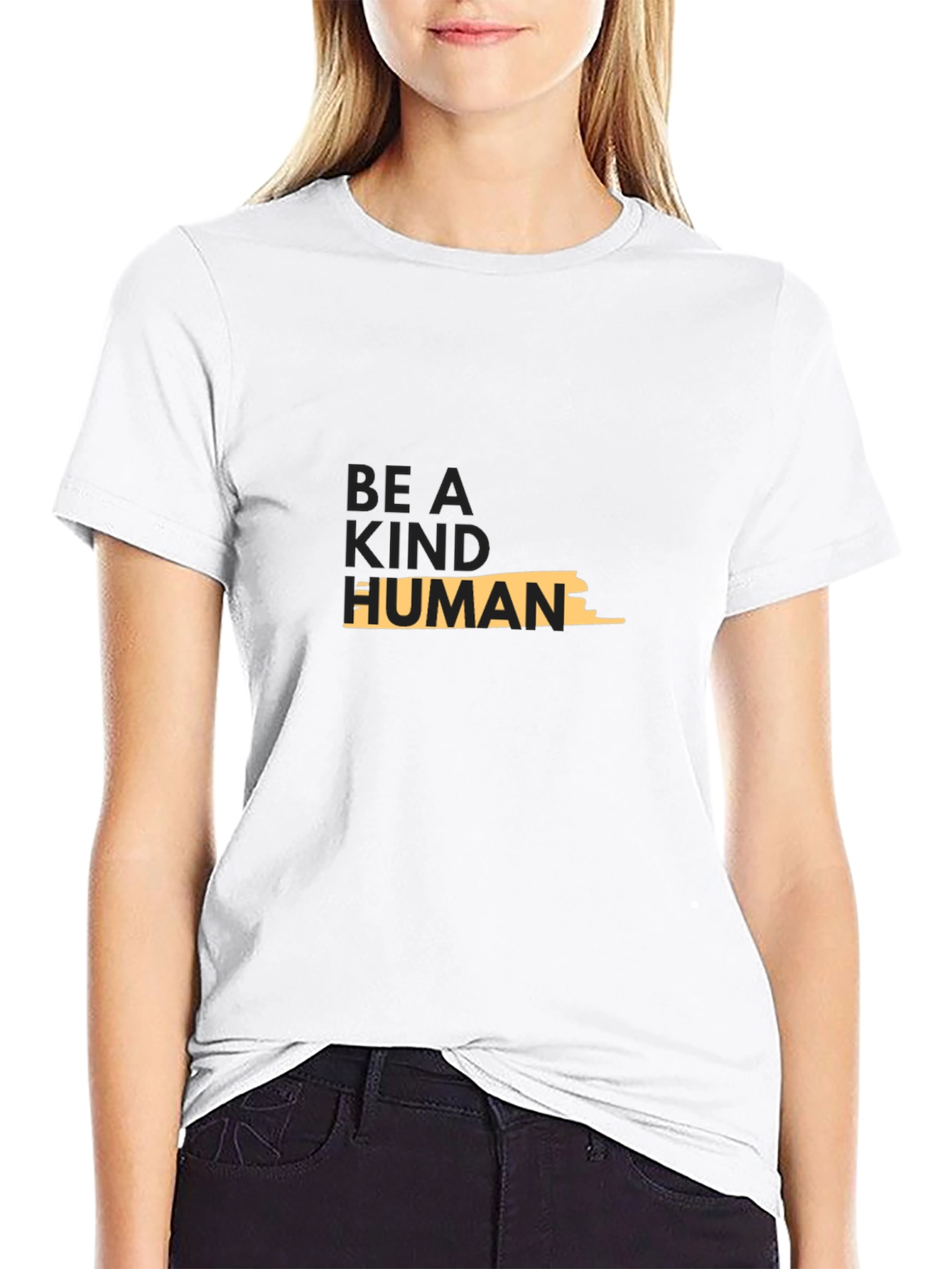 Be a Kind Human Graphic T-Shirt - Black