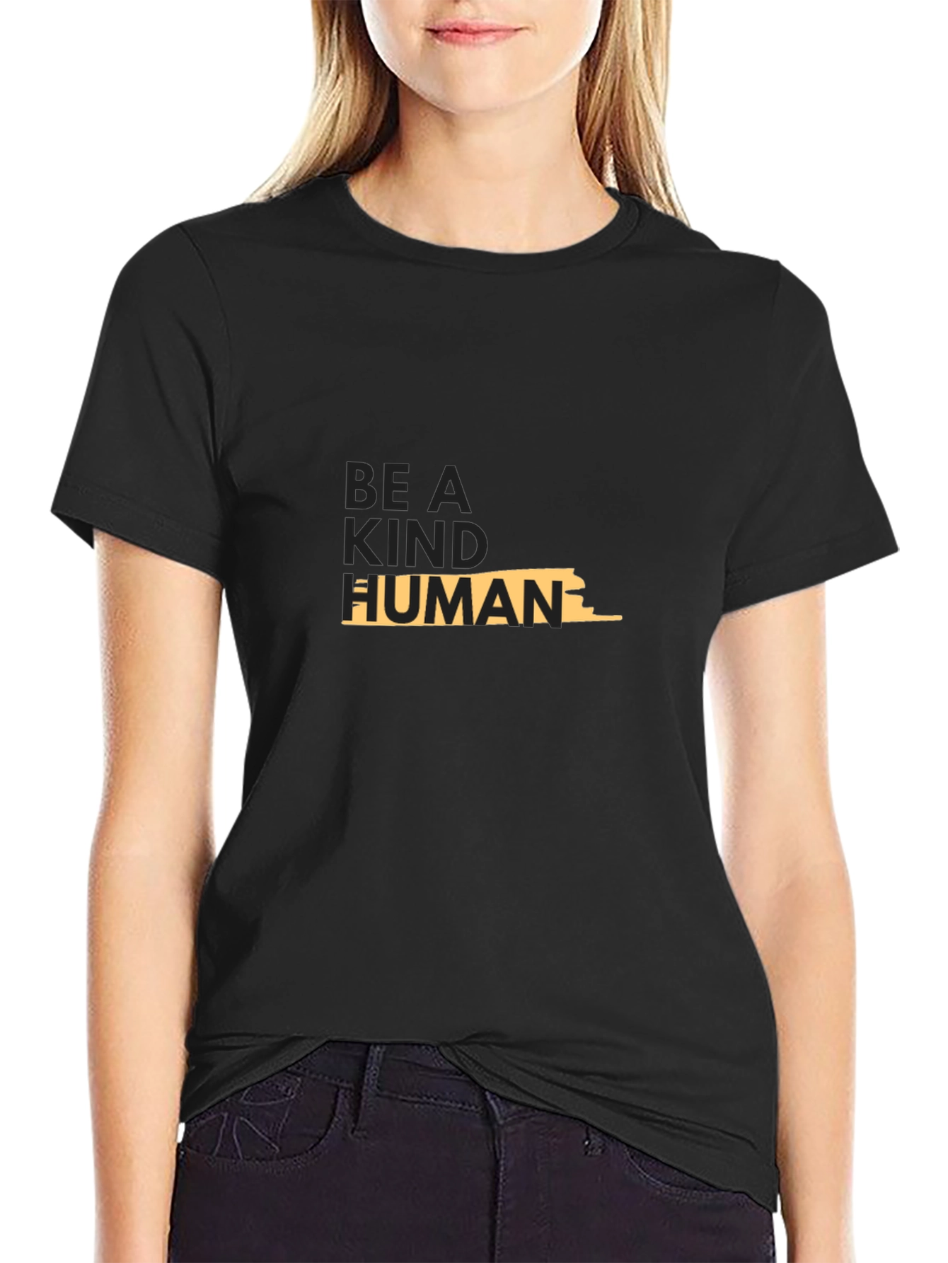 Be a Kind Human Graphic T-Shirt - Black