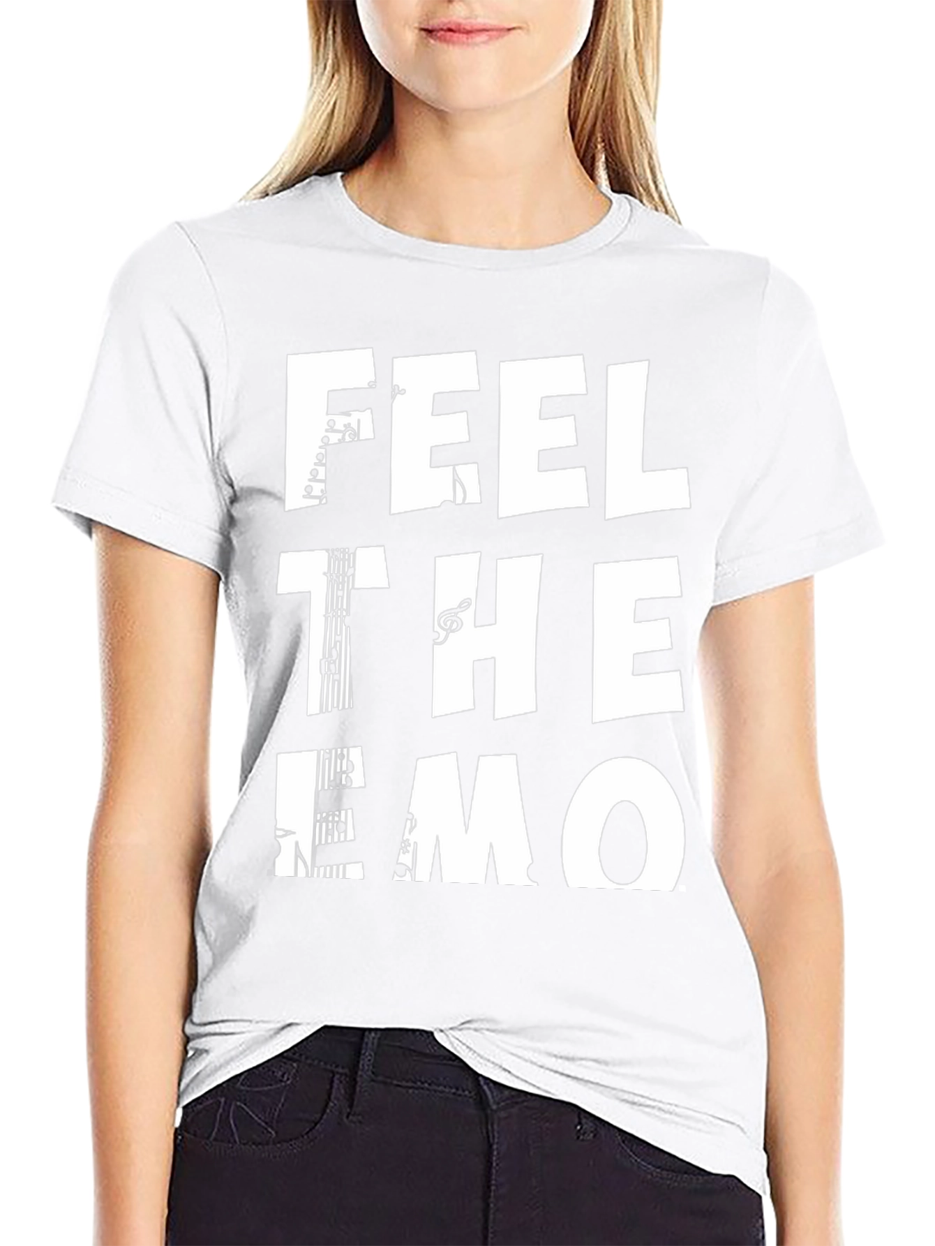 Feel the Emo Music T-Shirt - Black Graphic Tee