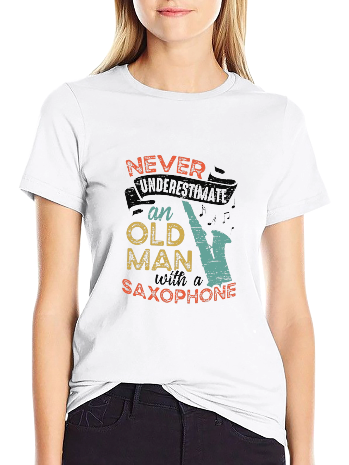Never Underestimate an Old Man with a Saxophone T-Shirt