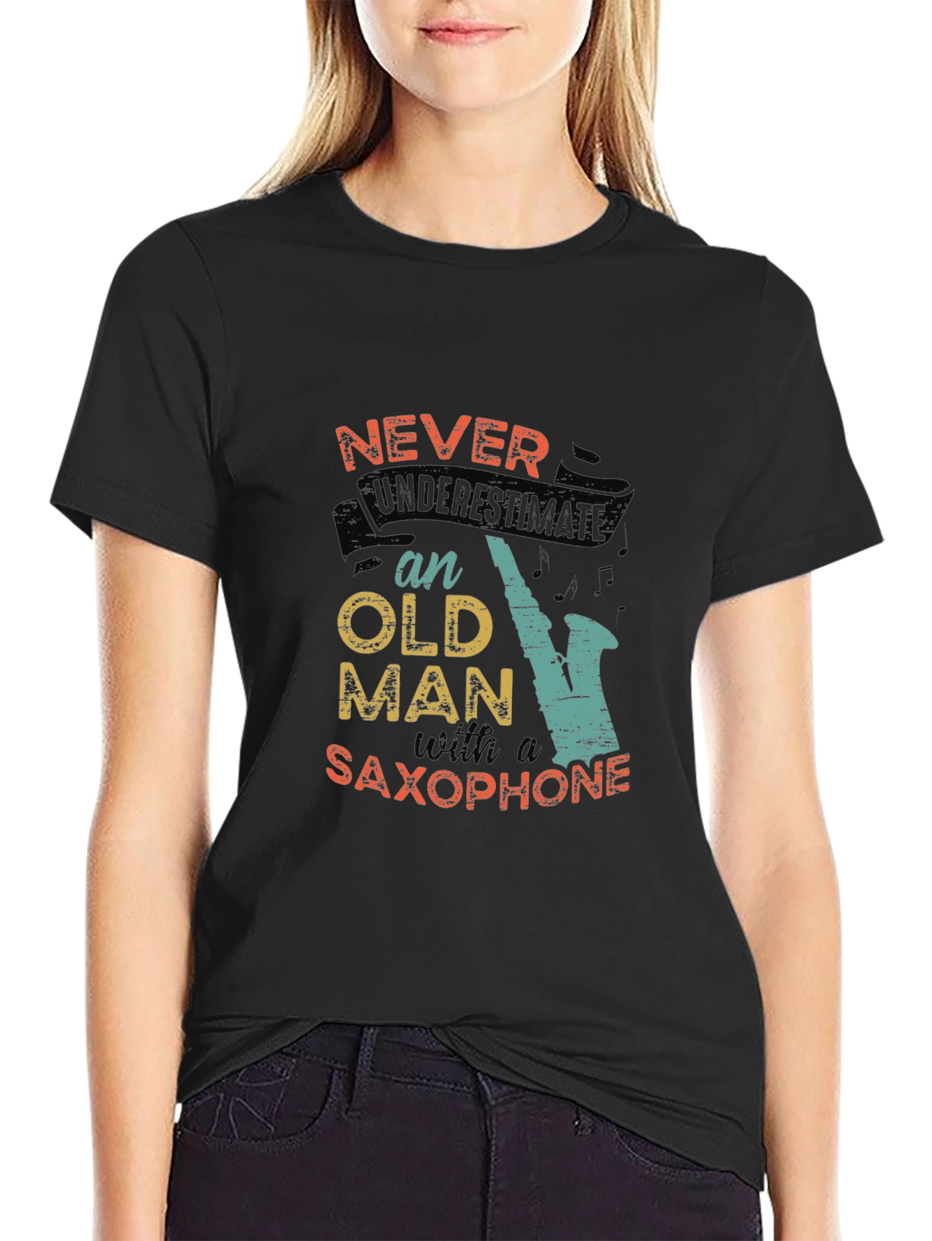 Never Underestimate an Old Man with a Saxophone T-Shirt
