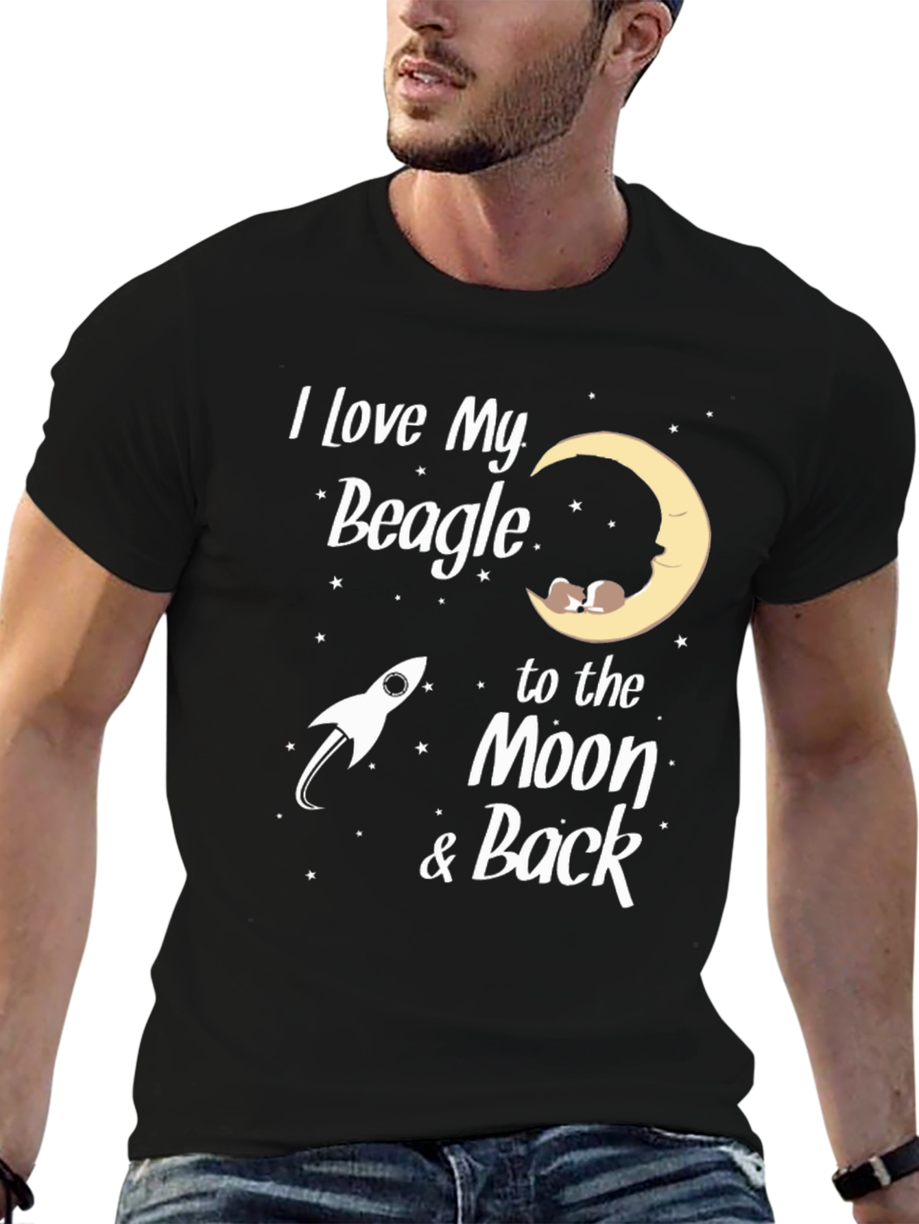 I Love My Beagle Moon & Back Tee
