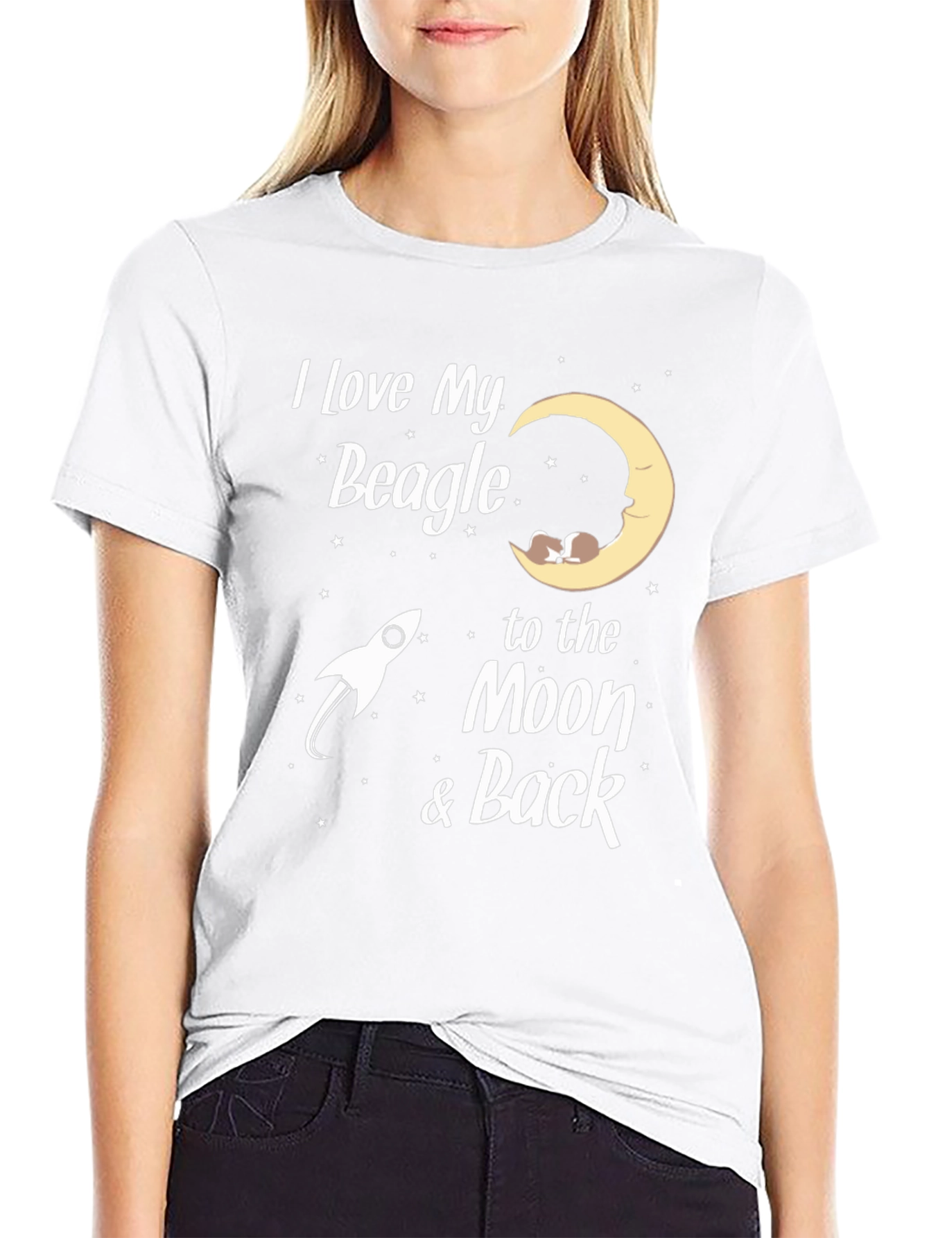 I Love My Beagle Moon & Back Tee