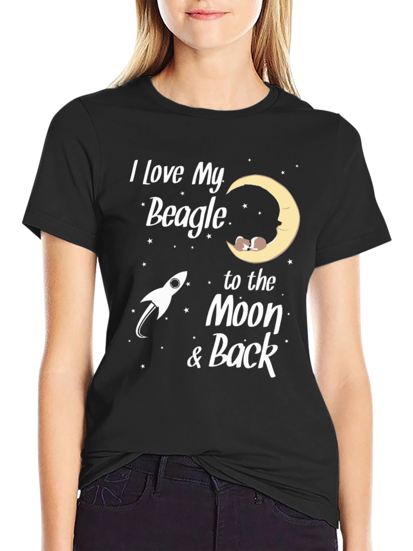 I Love My Beagle Moon & Back Tee