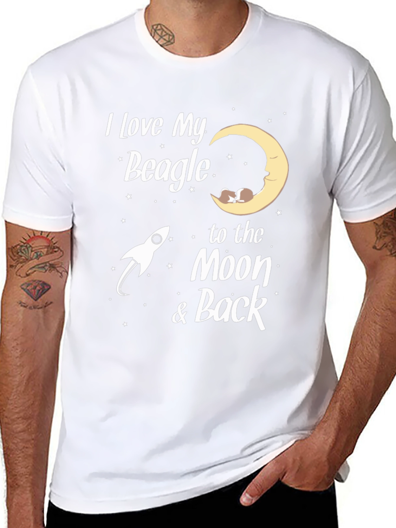 I Love My Beagle Moon & Back Tee