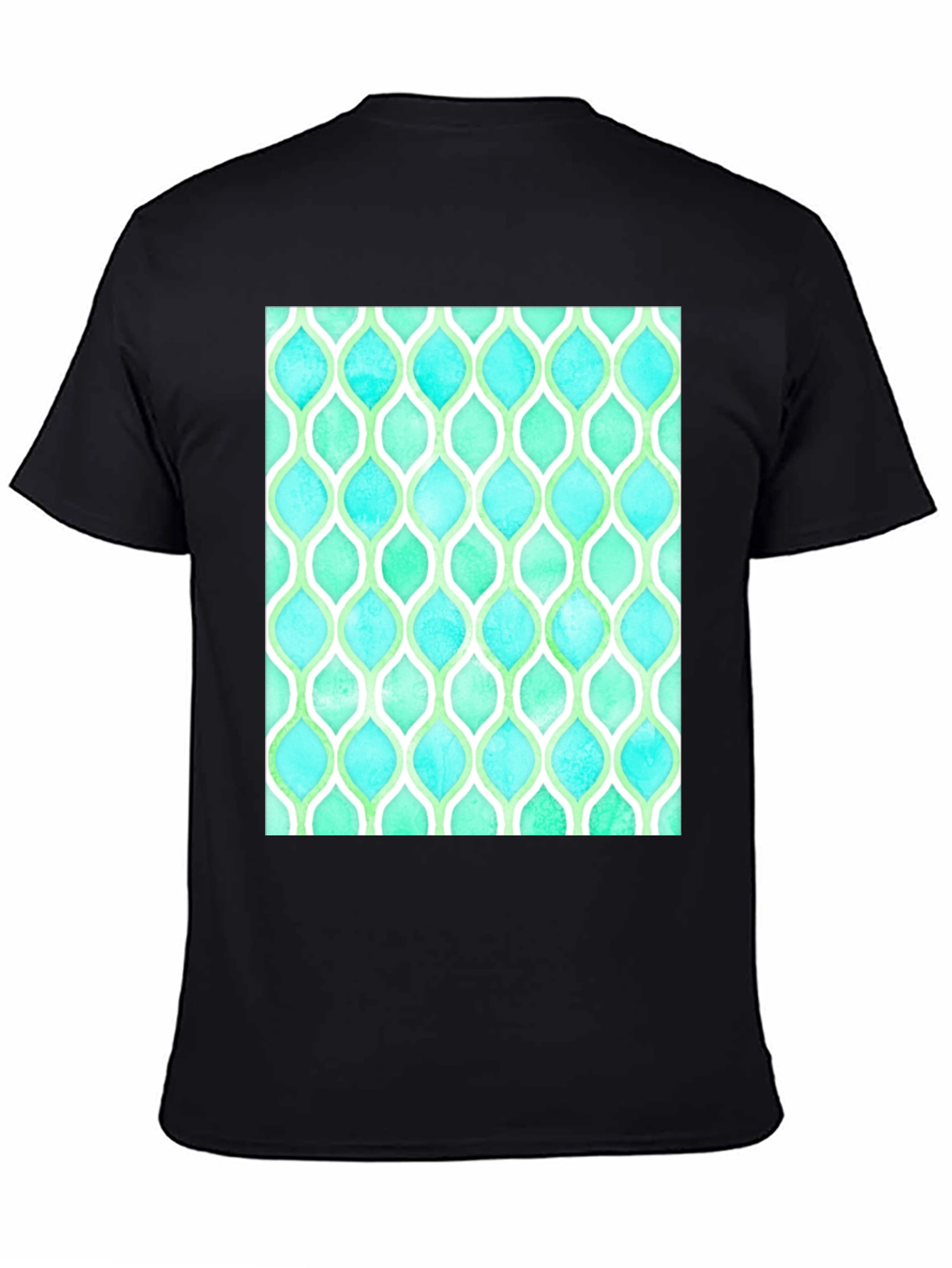 Aqua & Green Patterned T-Shirt