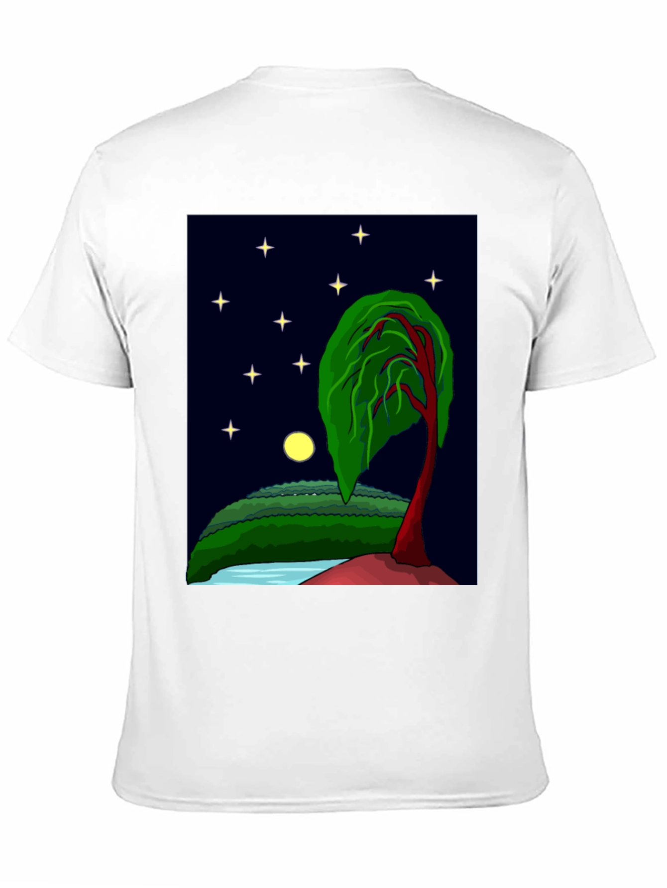 Nightscape Graphic Tee - Artistic Tree Design