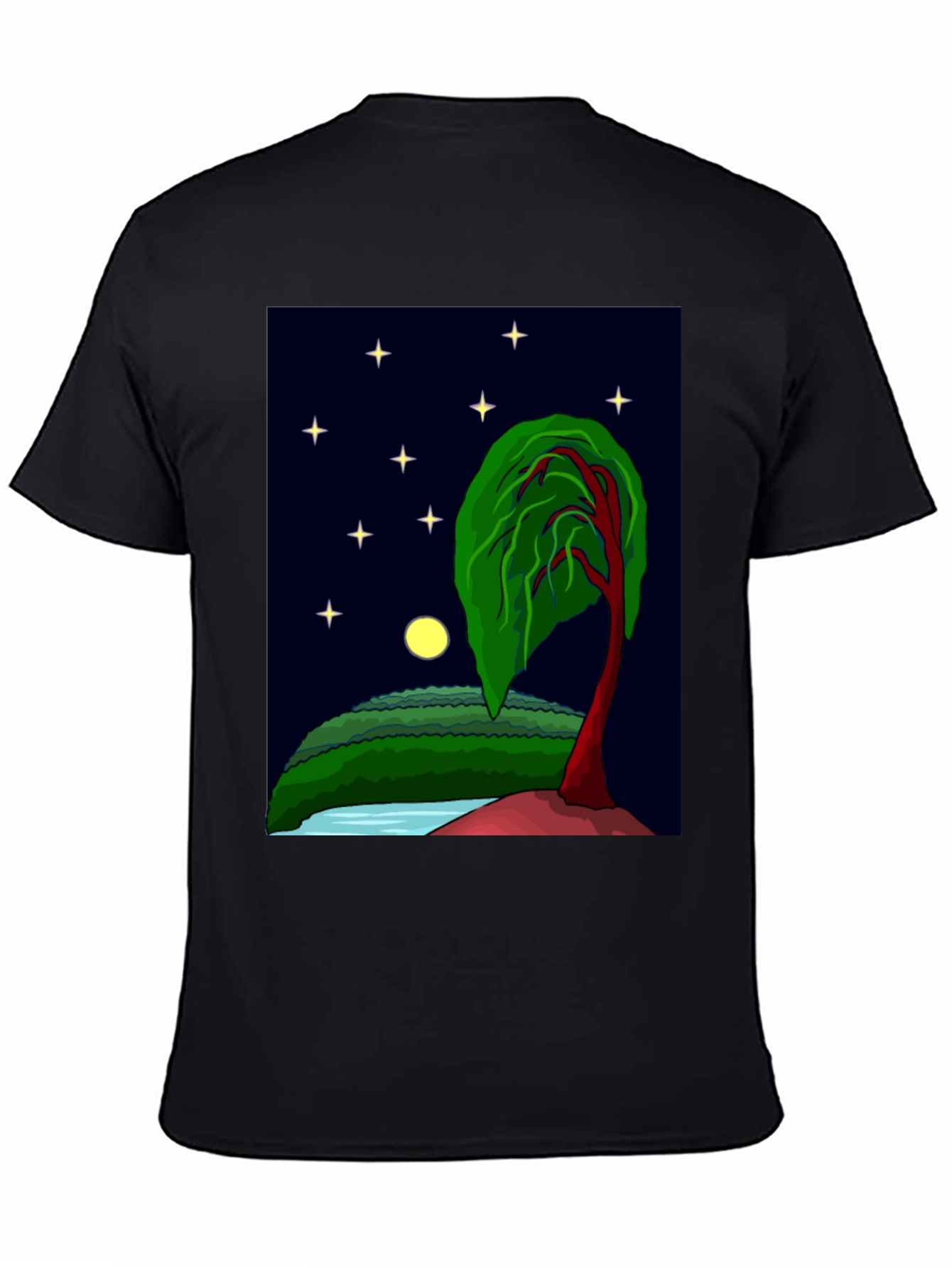 Nightscape Graphic Tee - Artistic Tree Design