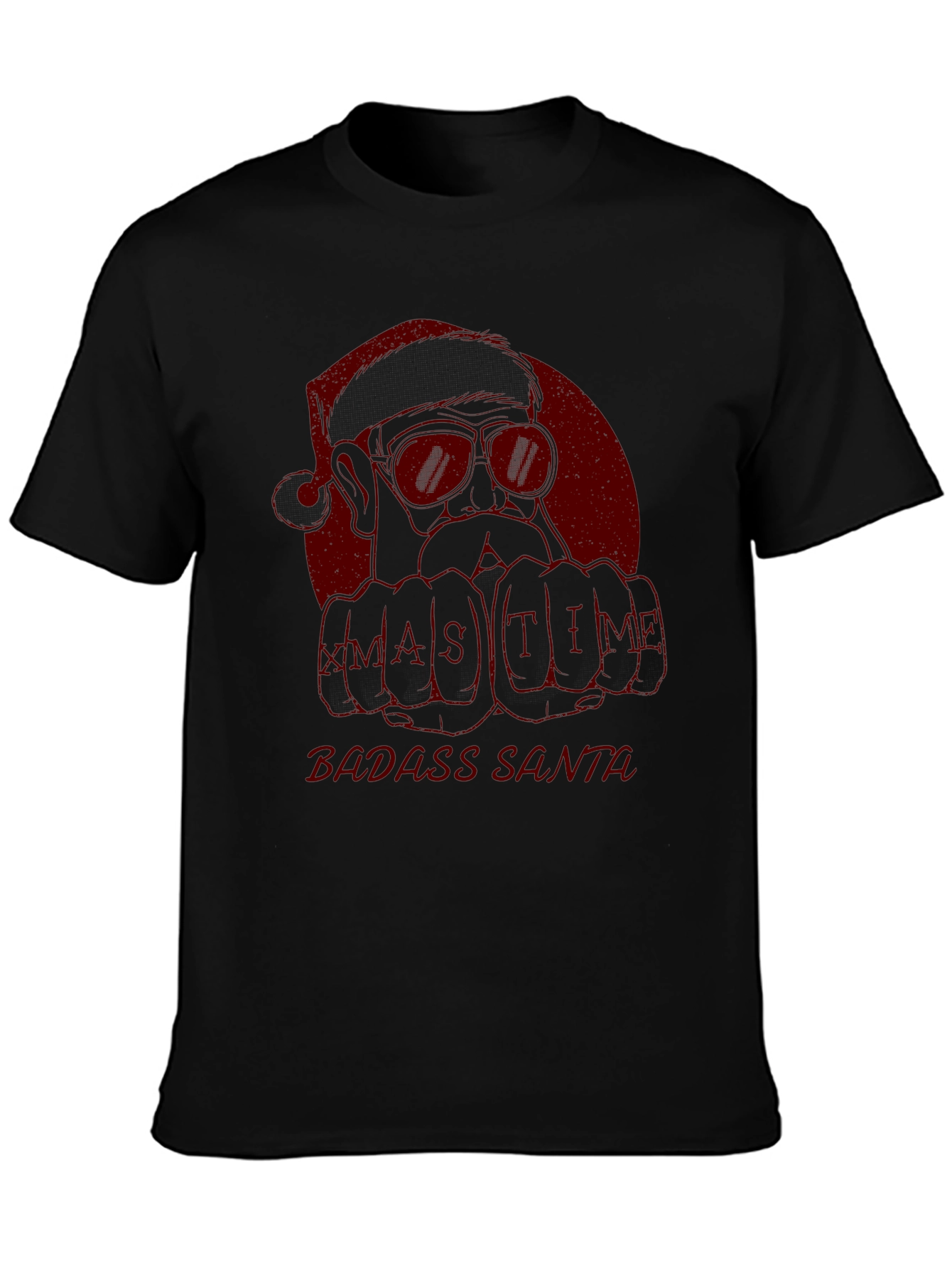 Badass Santa Xmas Time T-Shirt - Black