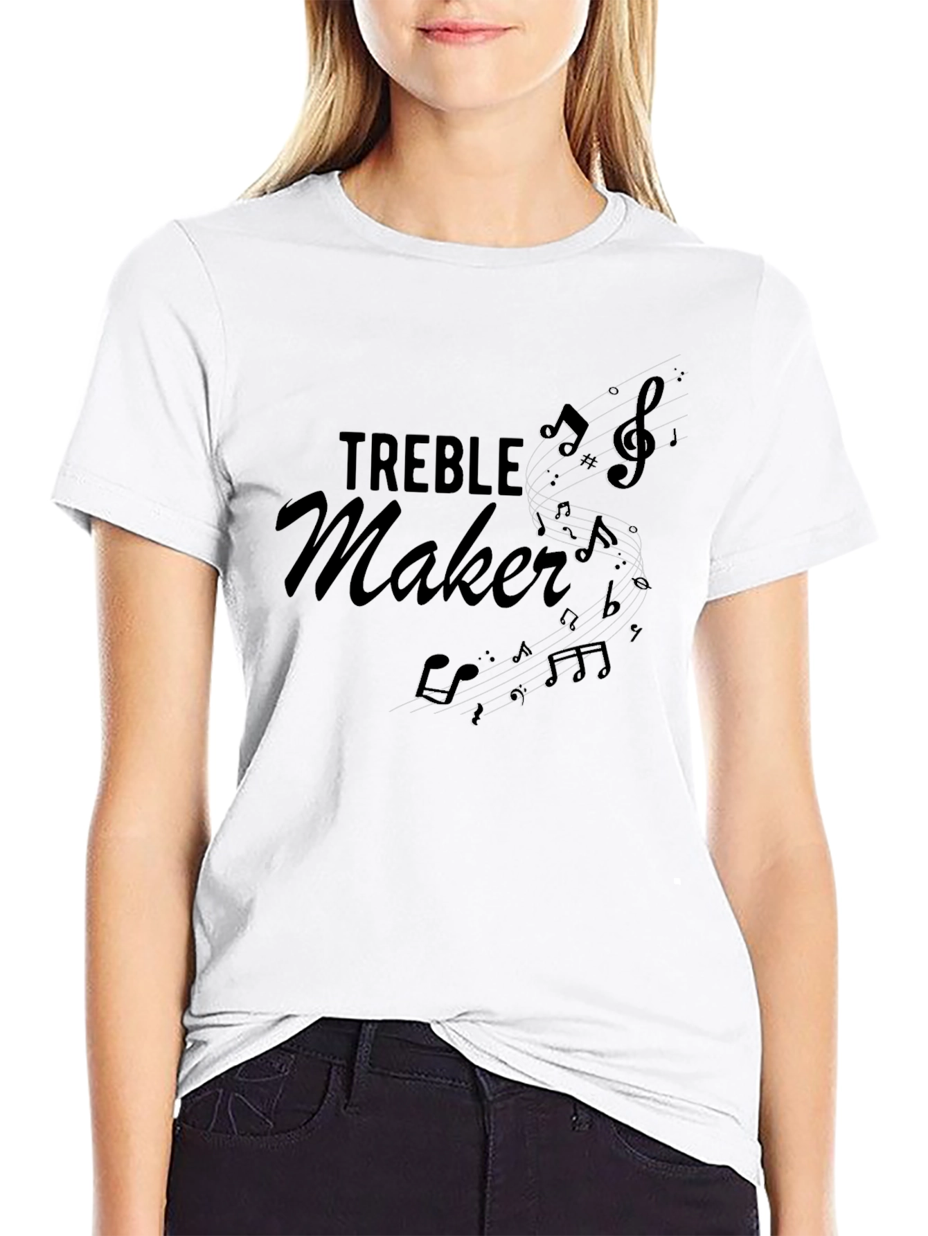 Treble Maker Music Notes Black T-Shirt