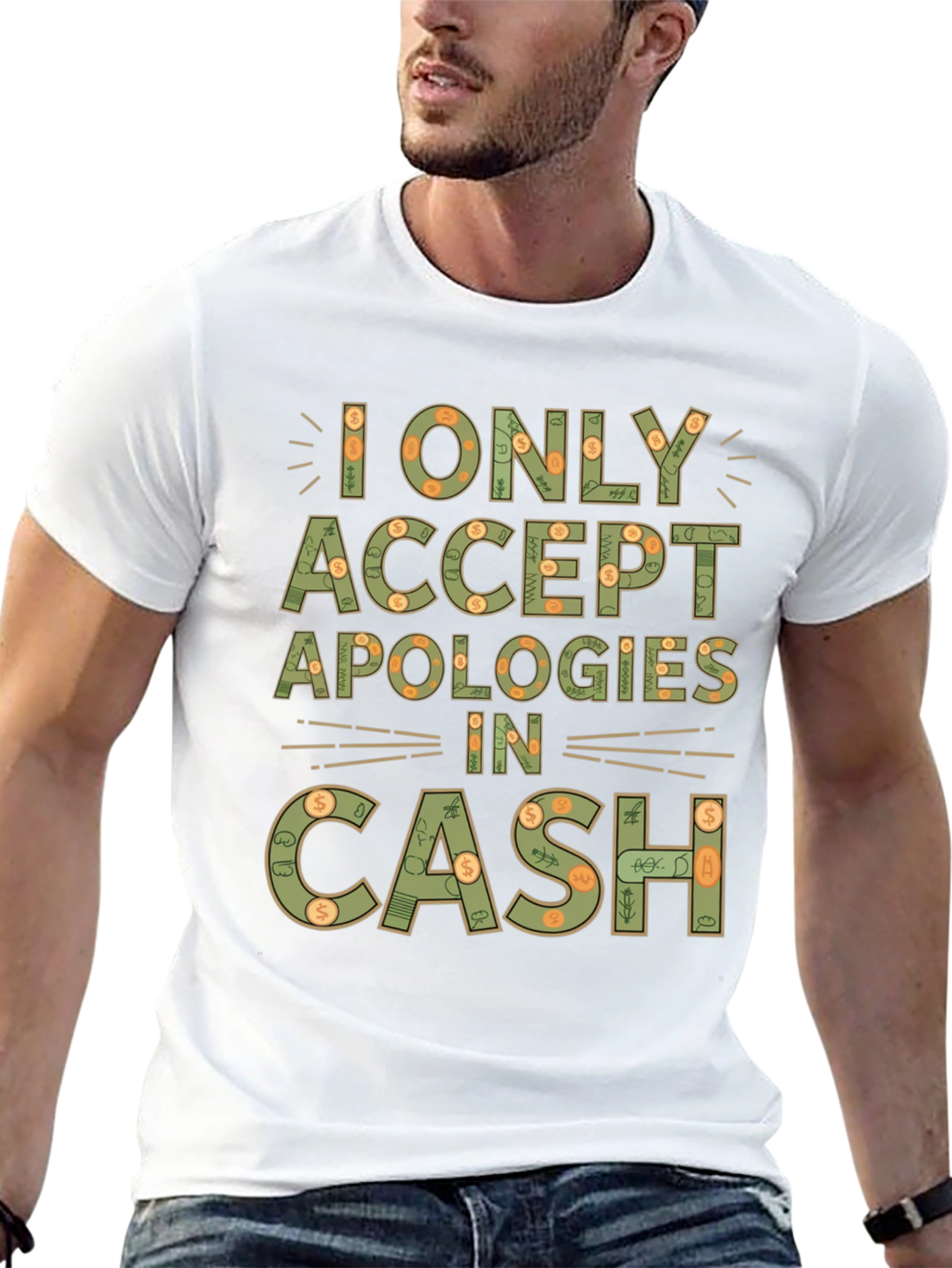 Cash Apologies T-Shirt Funny Slogan