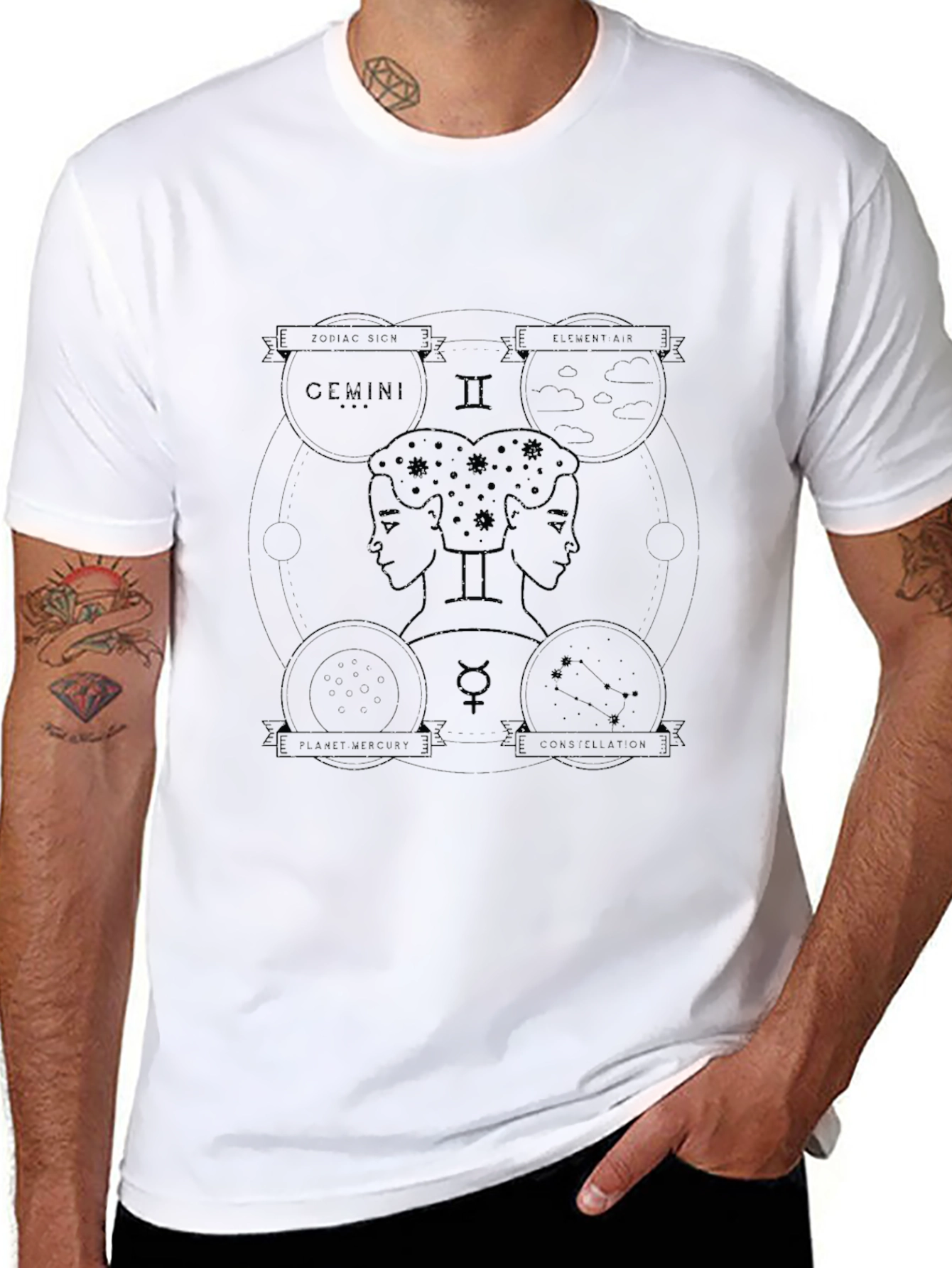 Gemini Zodiac Graphic Tee - Stylish Astrology Shirt
