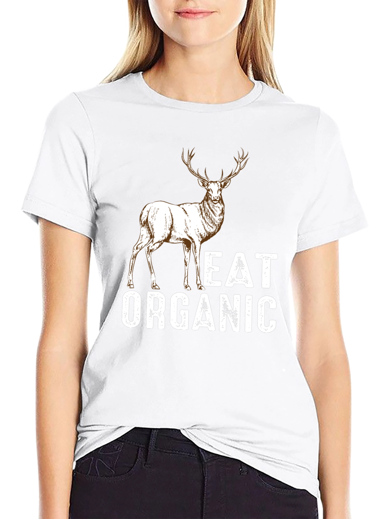 Eat Organic Deer Graphic T-Shirt - Mens