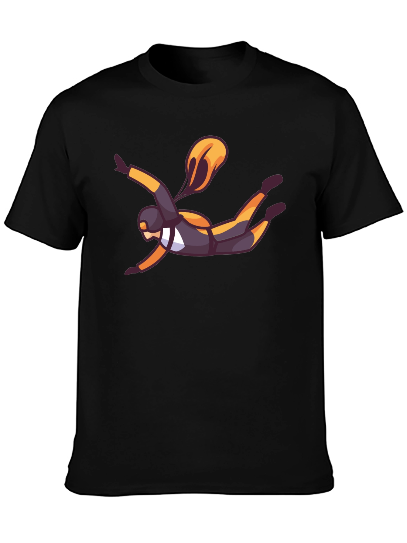 Skydiver Graphic Black T-Shirt