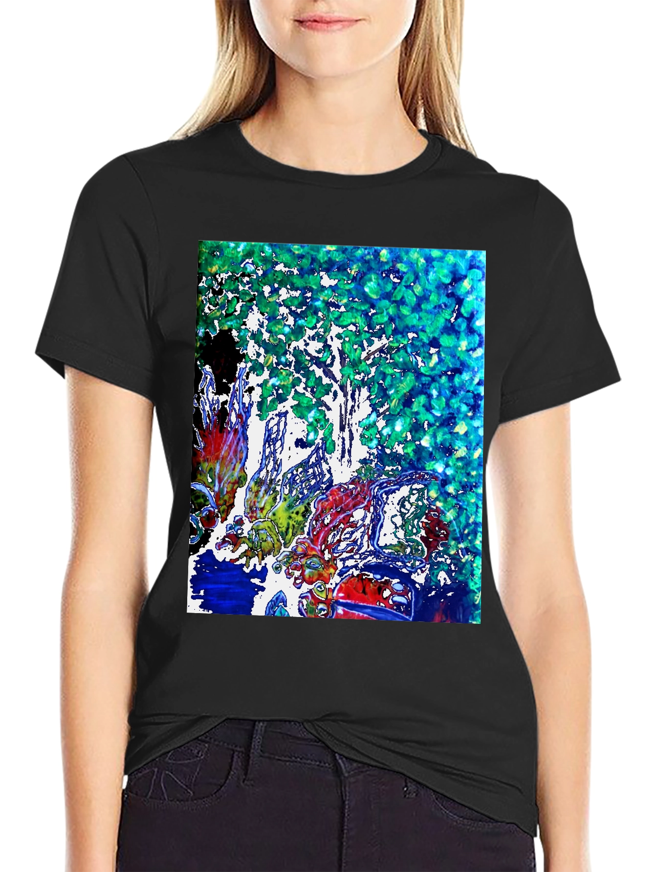 Abstract Tree Graphic Tee - Modern Art Shirt