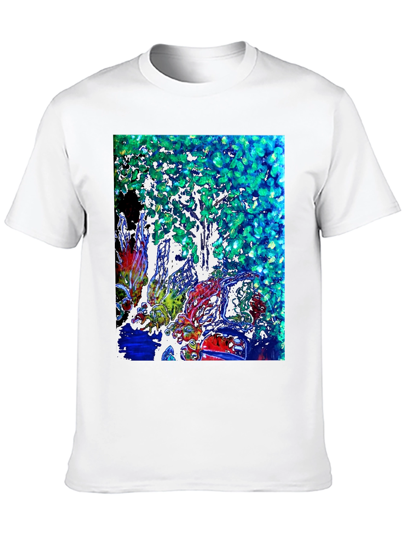 Abstract Tree Graphic Tee - Modern Art Shirt