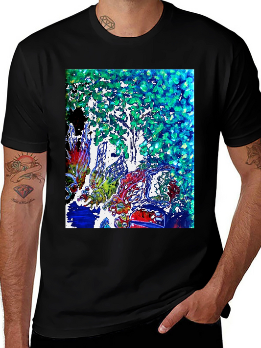 Abstract Tree Graphic Tee - Modern Art Shirt