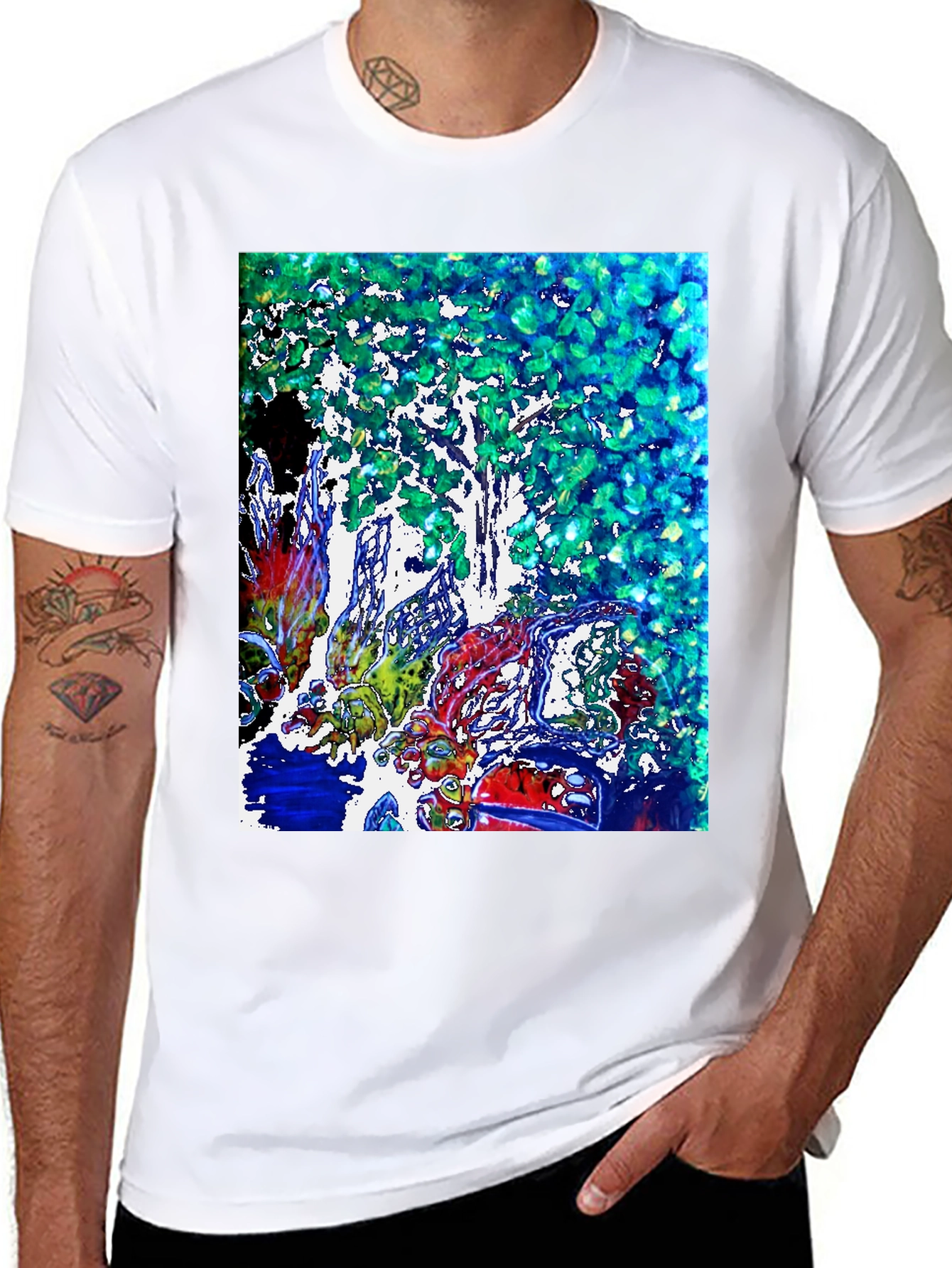 Abstract Tree Graphic Tee - Modern Art Shirt