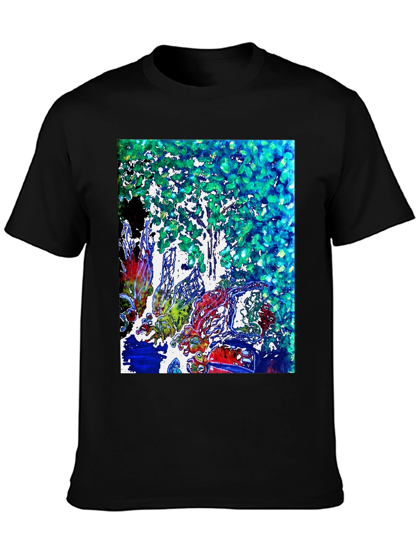 Abstract Tree Graphic Tee - Modern Art Shirt