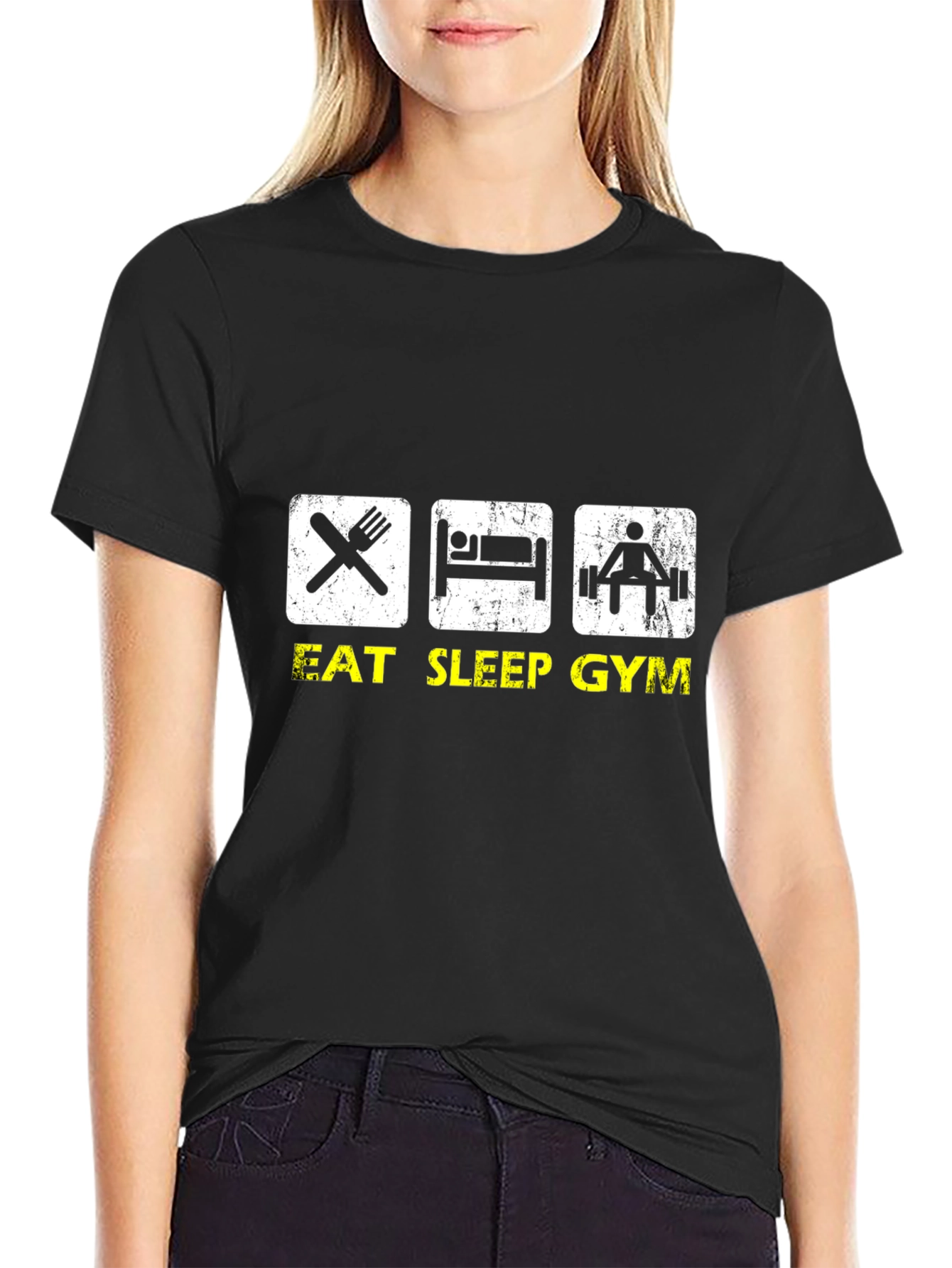 Eat Sleep Gym Black T-Shirt