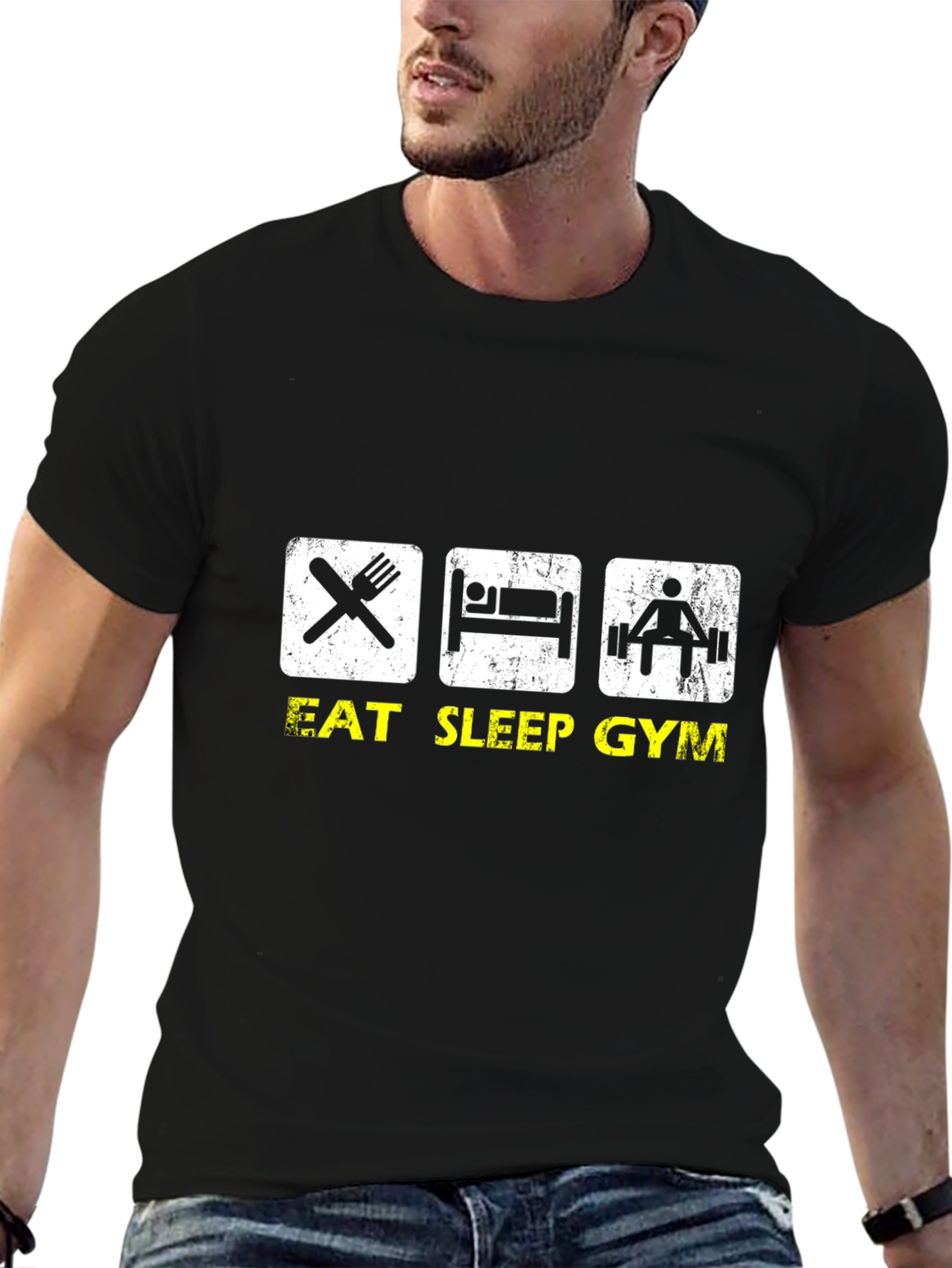 Eat Sleep Gym Black T-Shirt