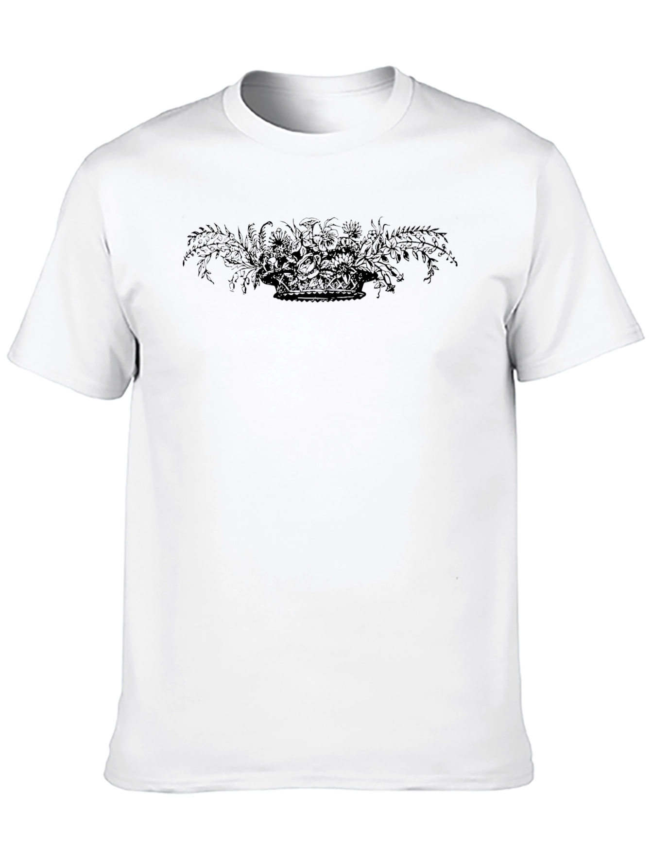 Black Floral Basket Graphic Tee