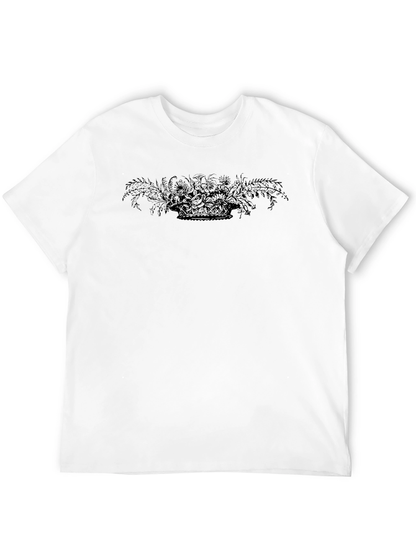 Black Floral Basket Graphic Tee