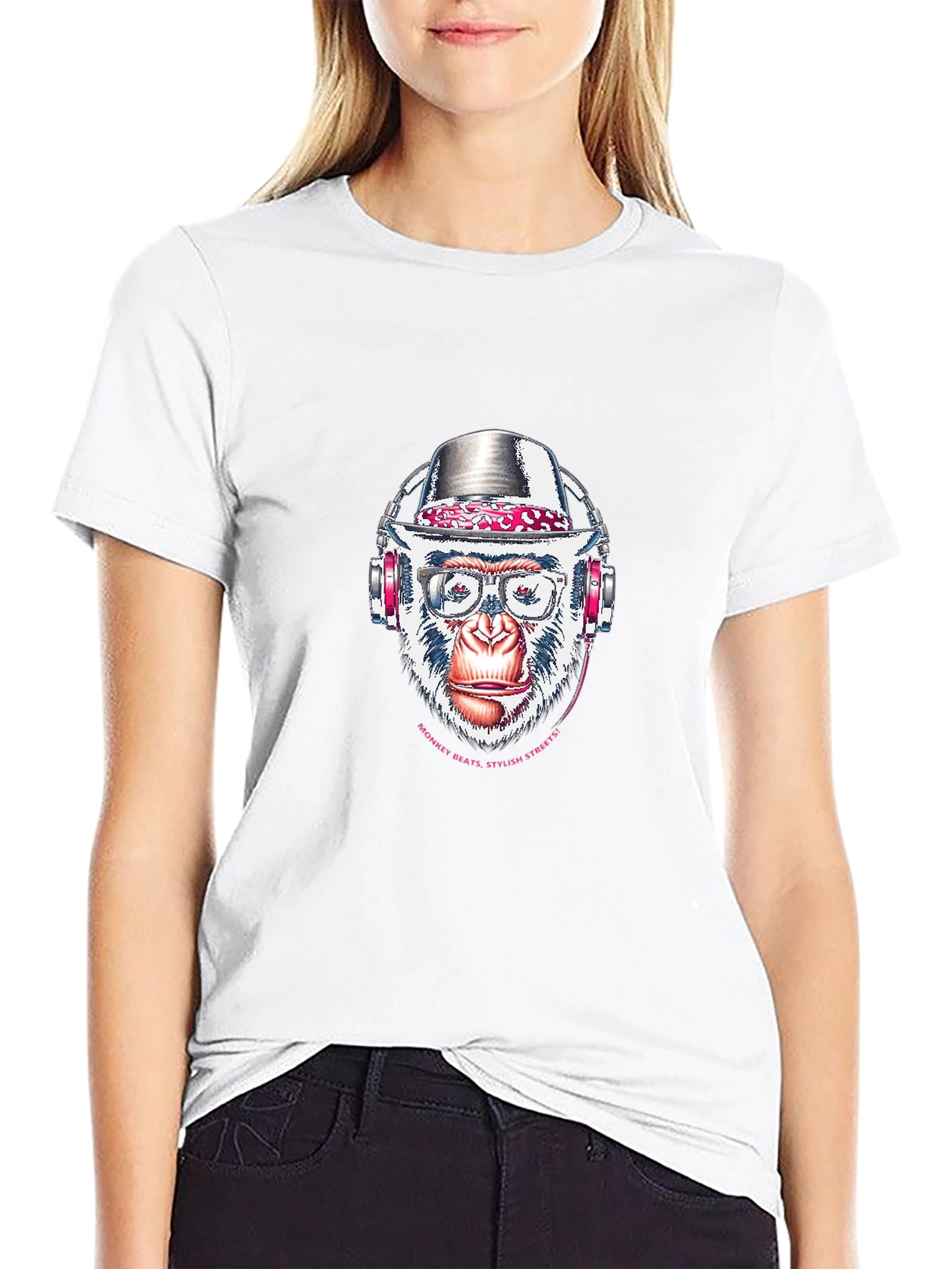 Stylish Monkey T-Shirt with Headphones