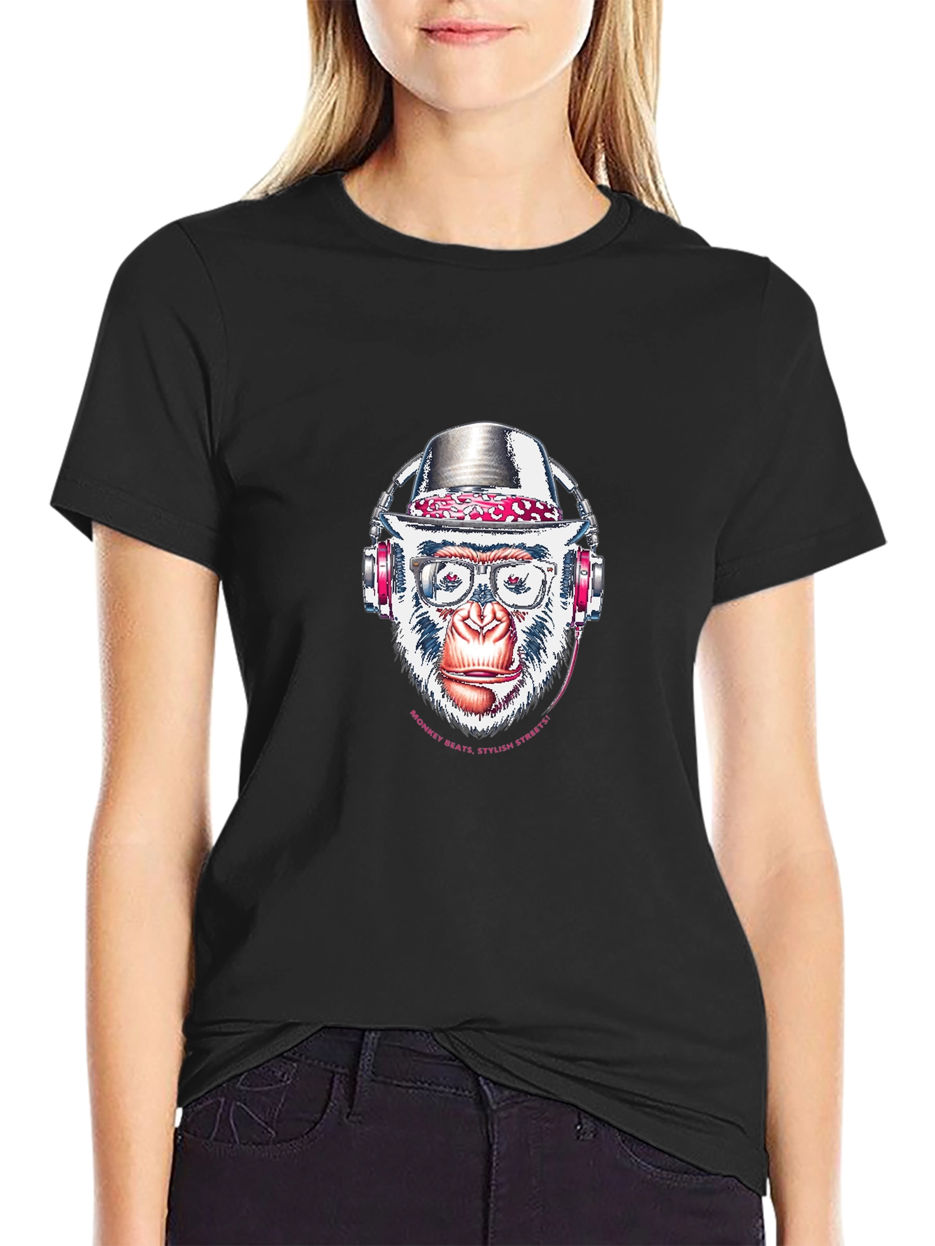 Stylish Monkey T-Shirt with Headphones