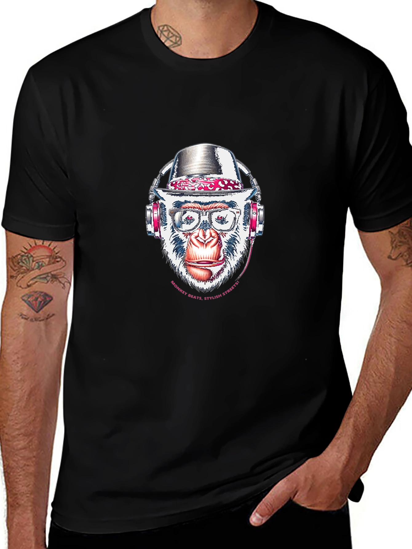 Stylish Monkey T-Shirt with Headphones