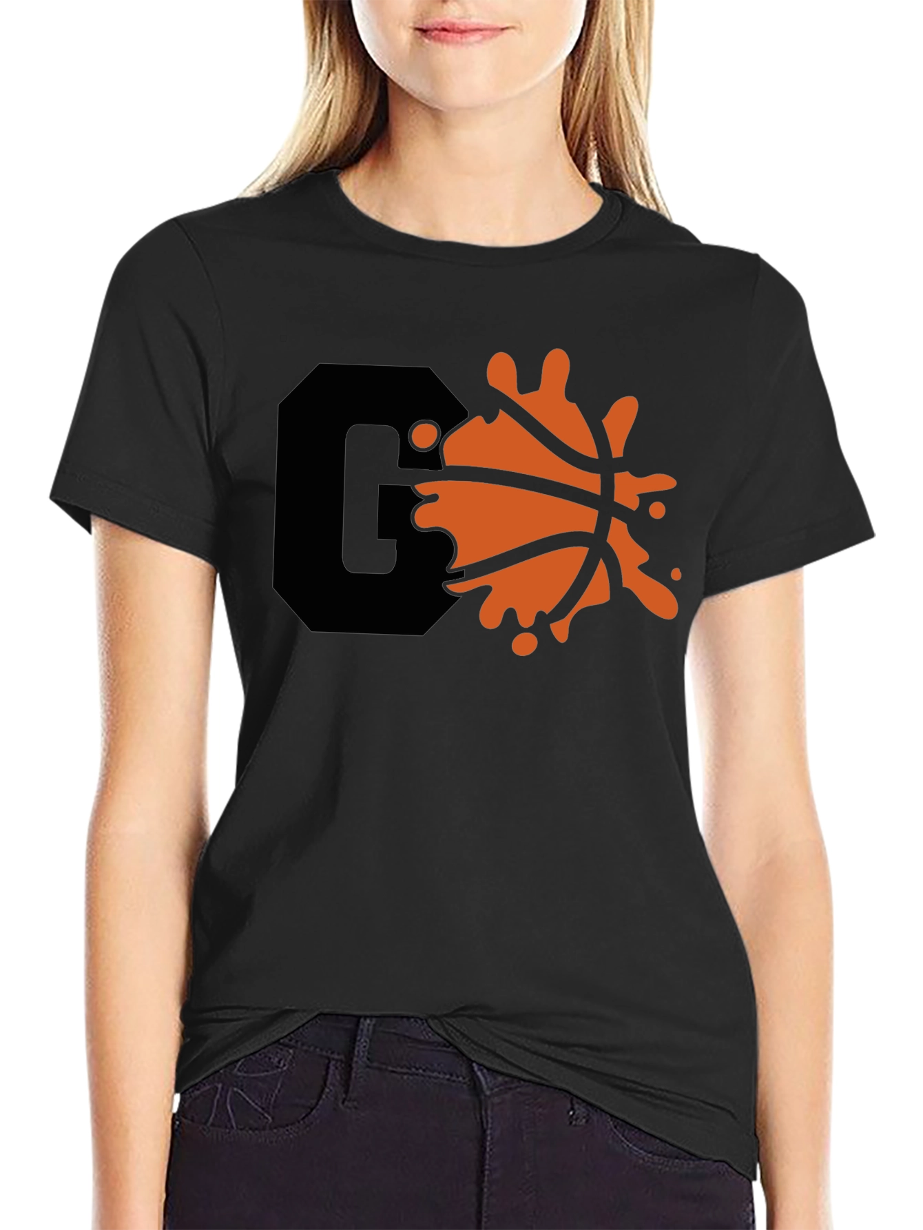 Cool Graphic Tee with Basketball Splash Design