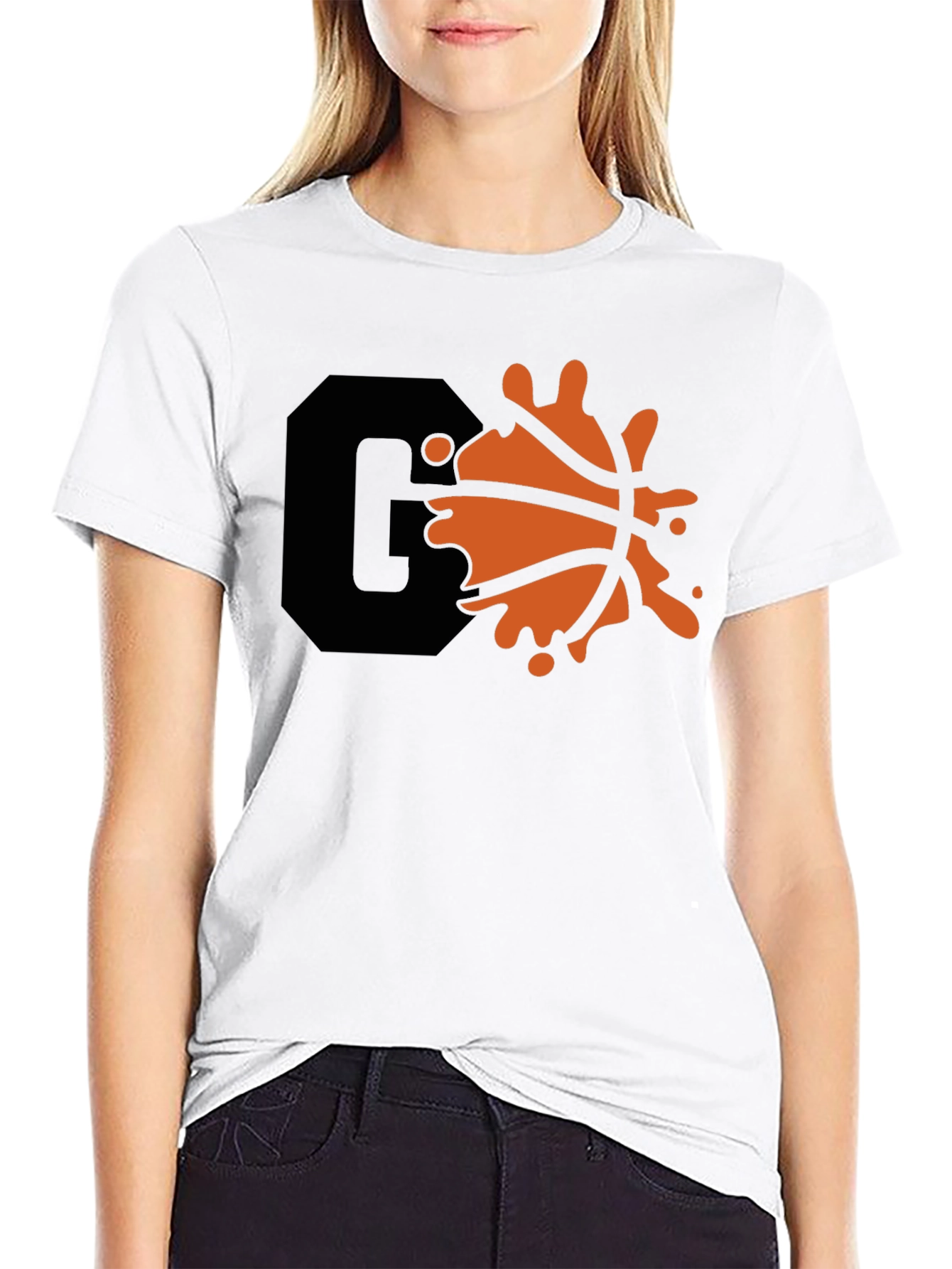 Cool Graphic Tee with Basketball Splash Design