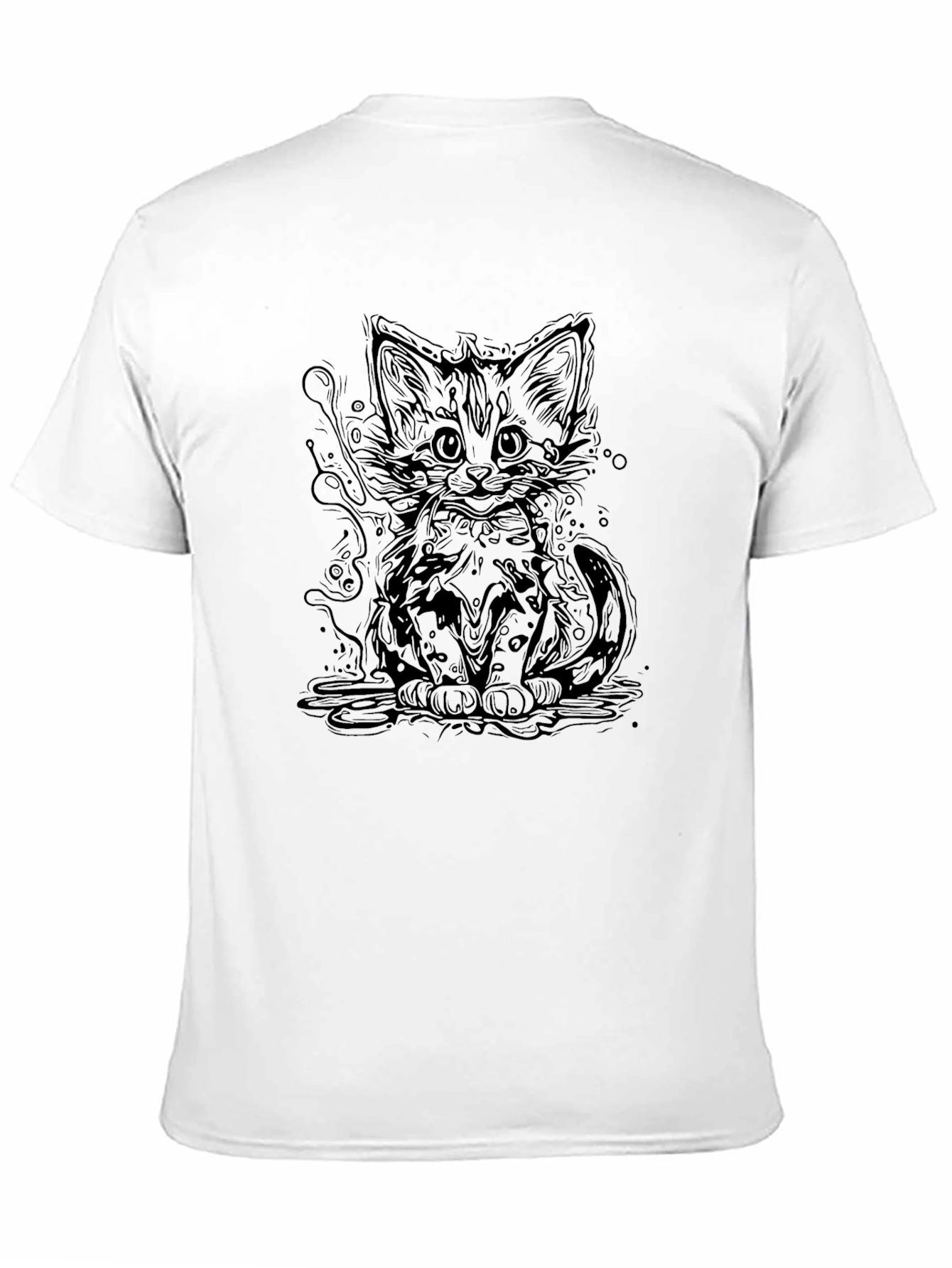 Cute Cat Graphic Tee - Stylish Black T-Shirt