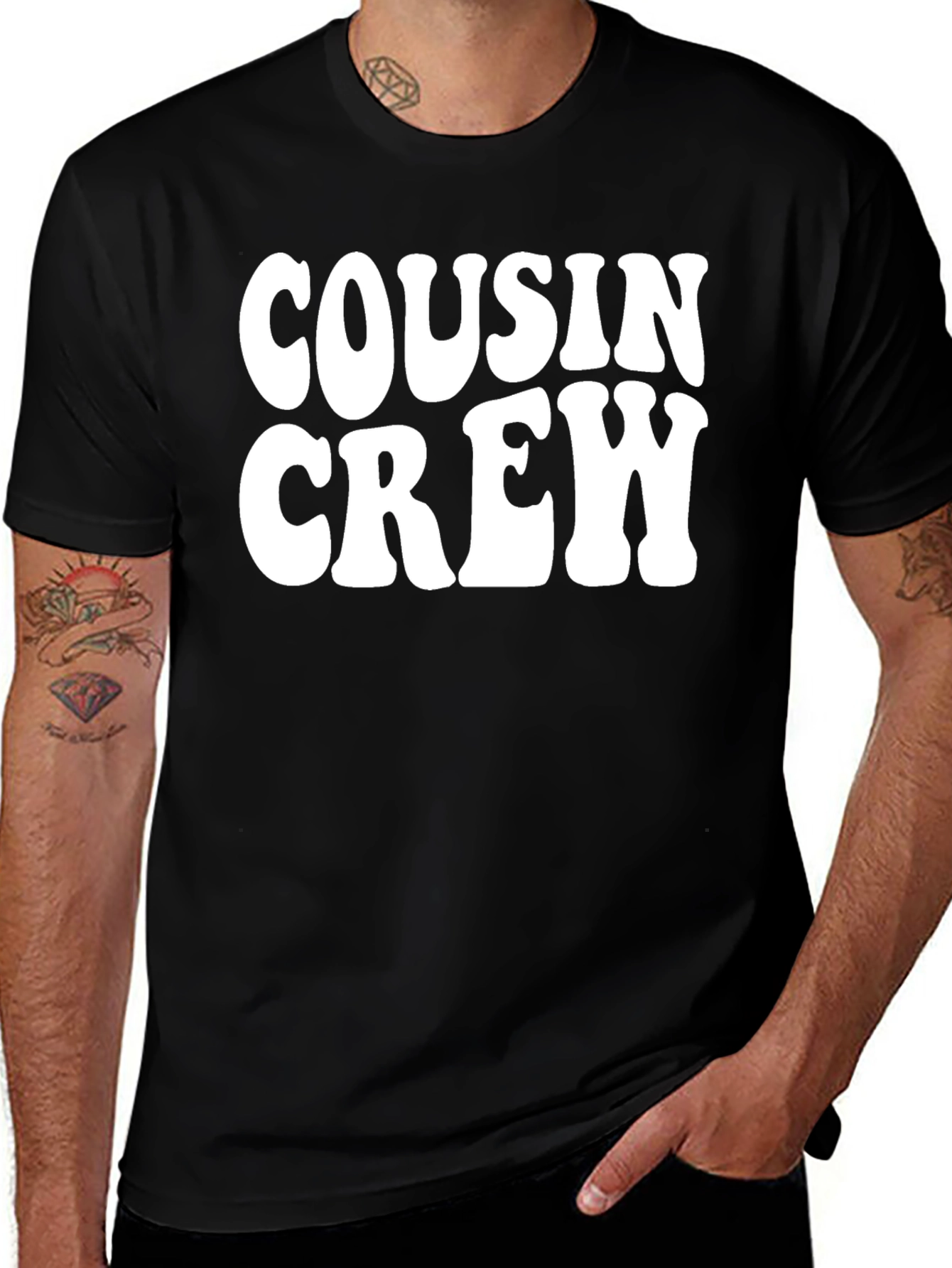 Cousin Crew Black Graphic T-Shirt