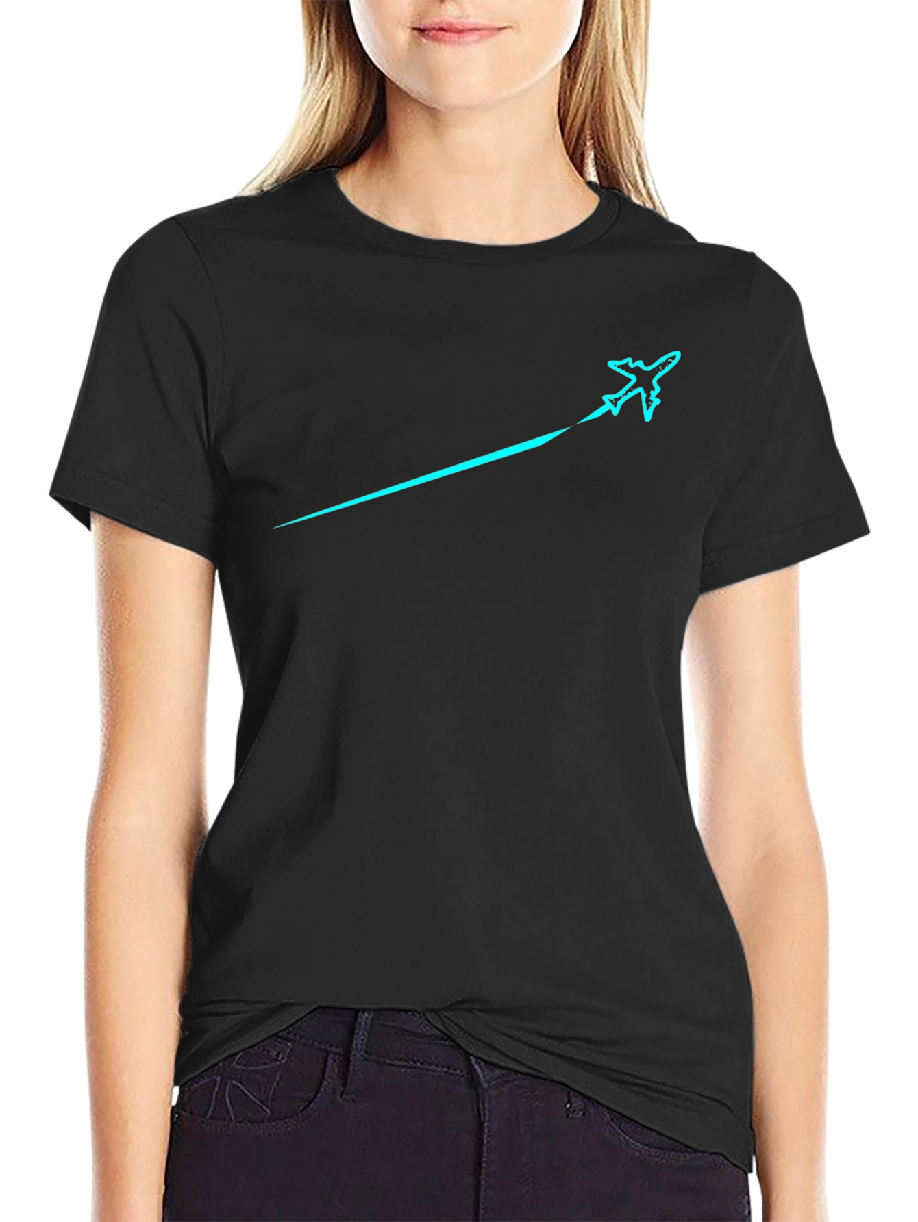 Airplane Trail Graphic Tee - Black