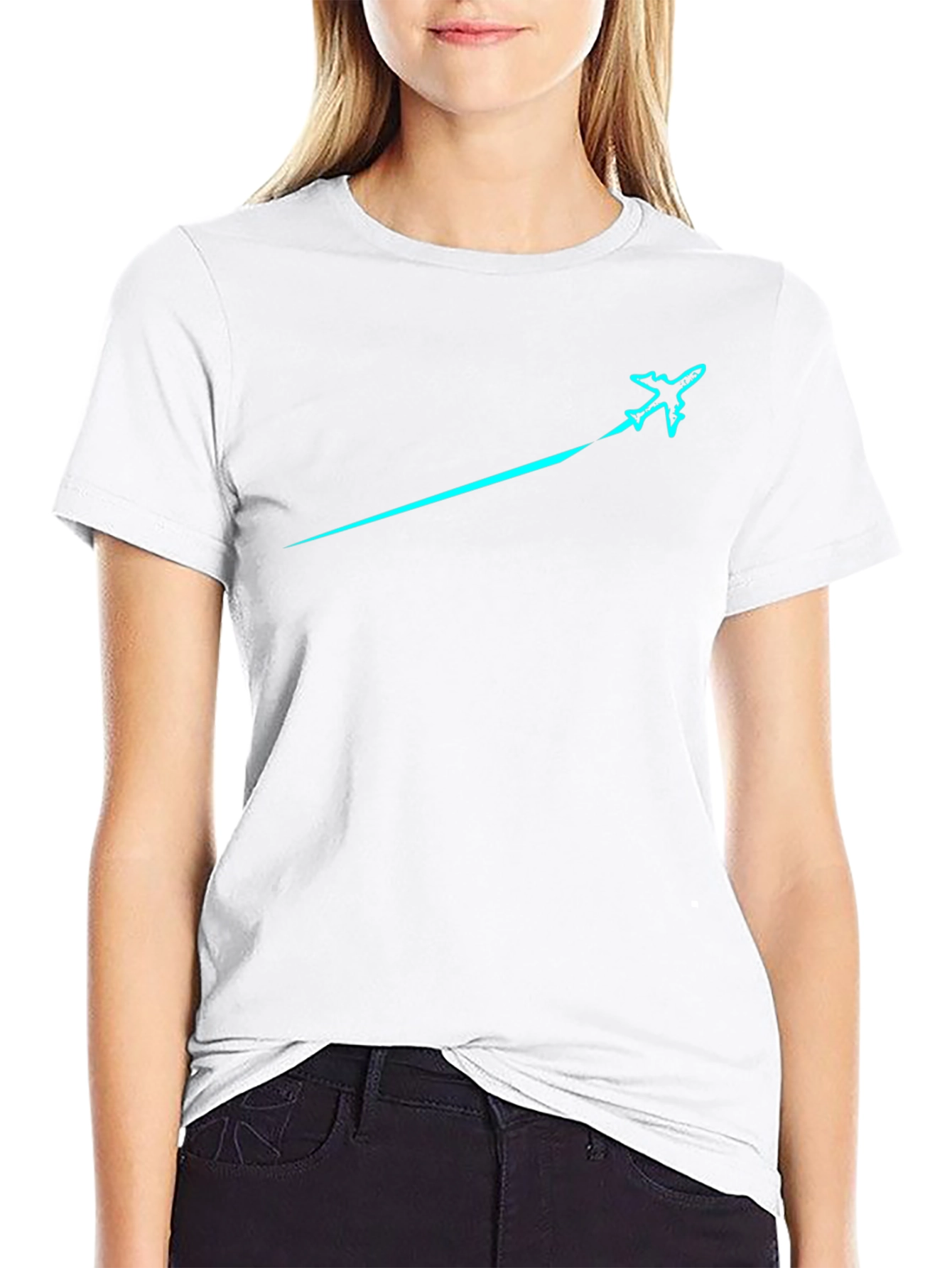 Airplane Trail Graphic Tee - Black