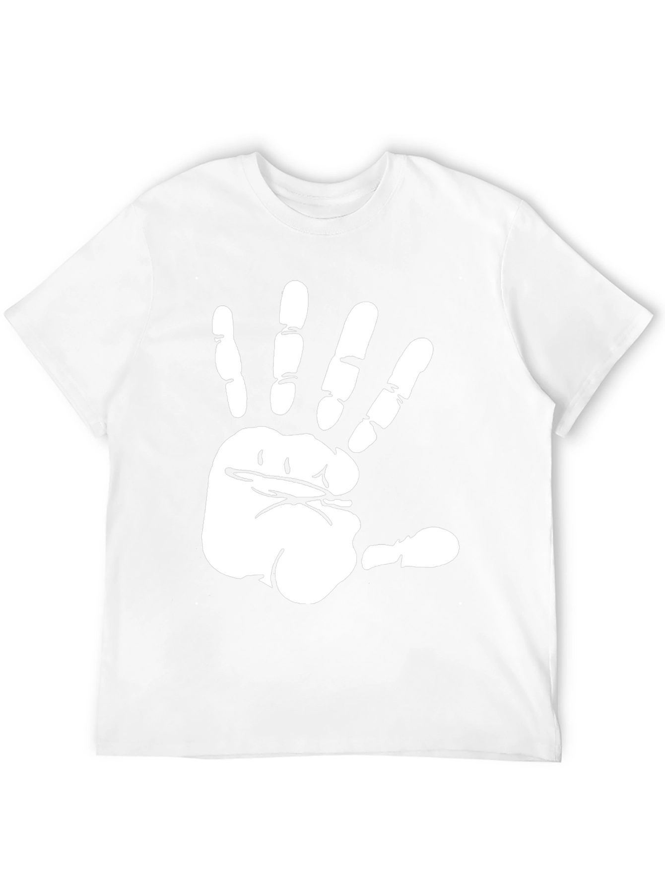 Funny Hand Print Black T-Shirt